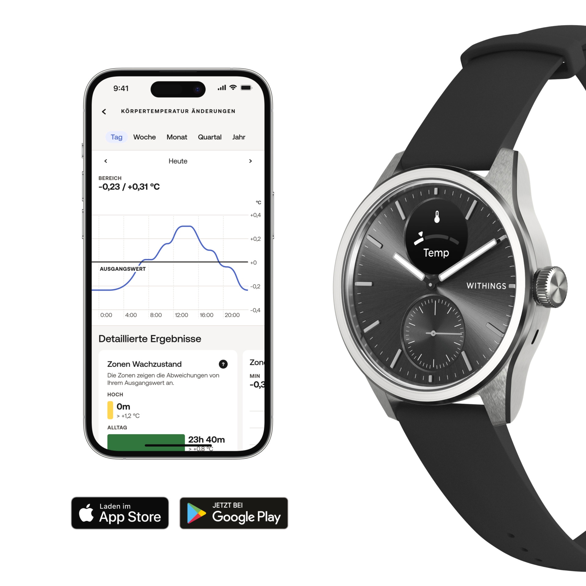 Withings Smartwatch »ScanWatch 2 (42 mm)«, (1,6 cm / 0,63 Zoll),)