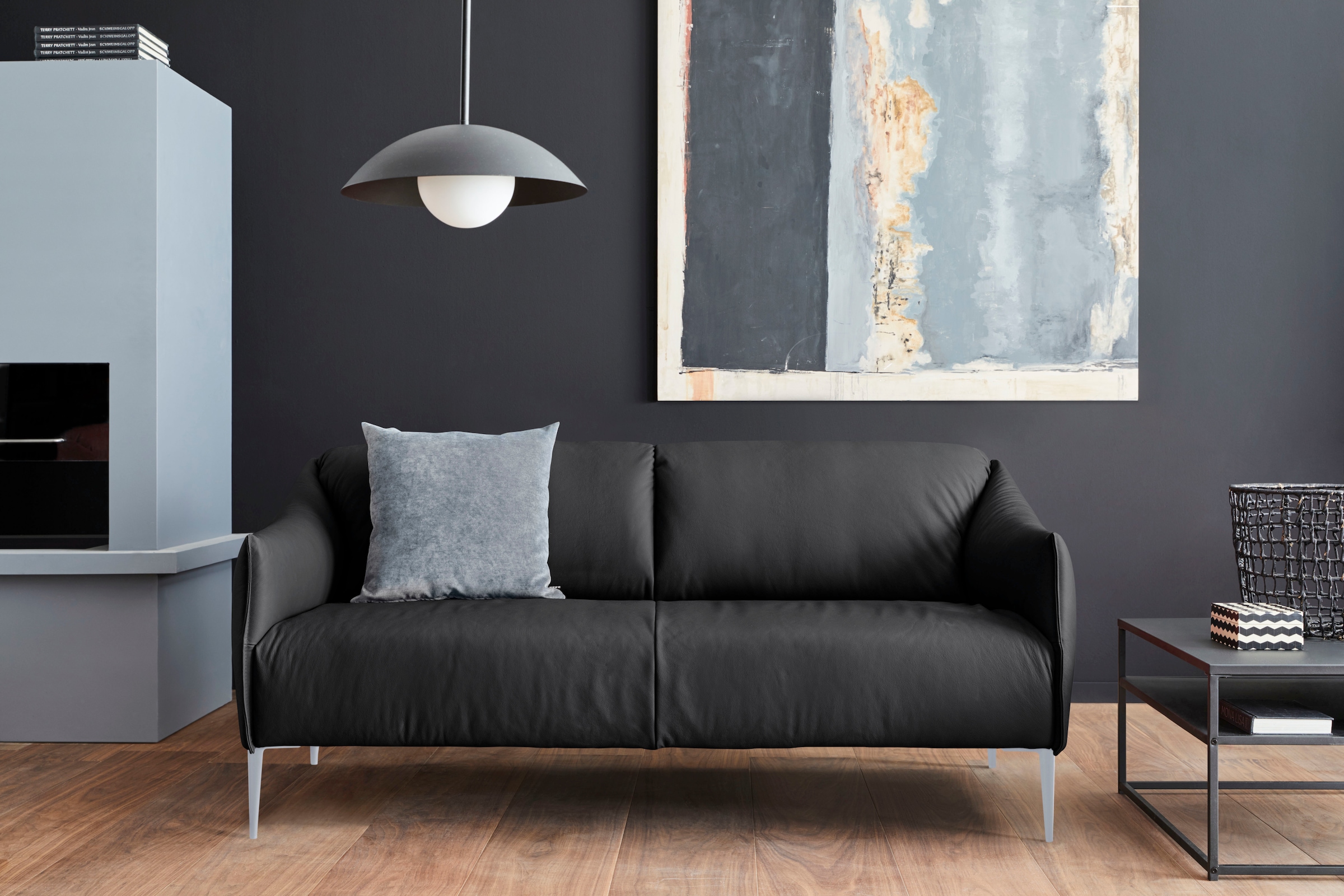 W.SCHILLIG 2,5-Sitzer "sally Designsofa, Loungesofa, bequem, schmale Armlehnen, Breite 194cm" mit Metallfüßen in Silber matt, Breite 194 cm