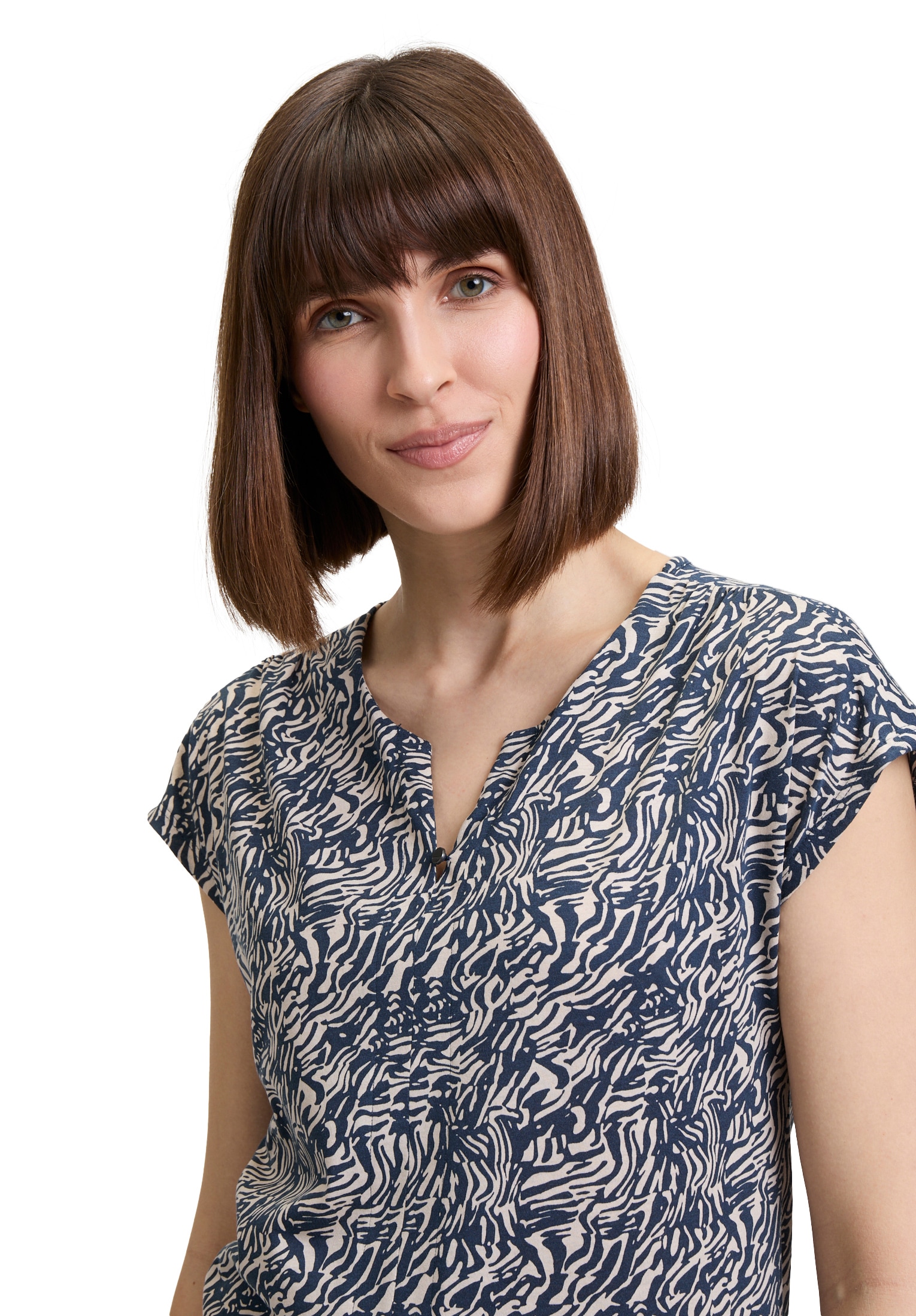 Betty&Co Kurzarmshirt »Betty & Co Blusenshirt mit Gummizug«, (1 tlg.), Druck