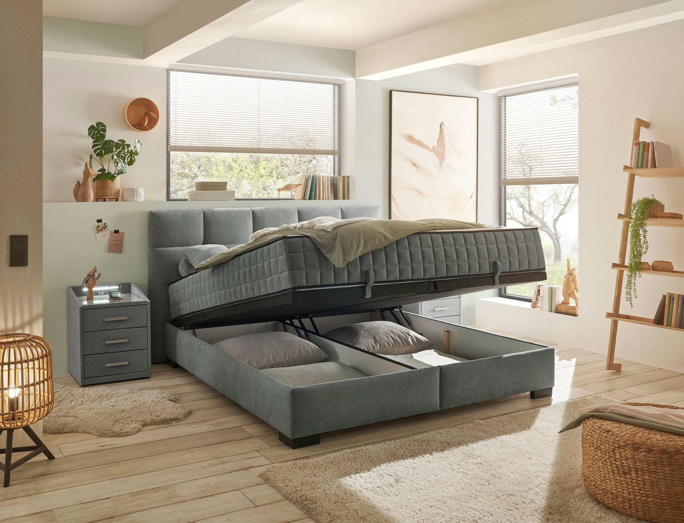 ED EXCITING DESIGN Boxbett »Nagol«, mit Bettkasten, mit Wendematratze, erhältlich in verschiedenen Breiten