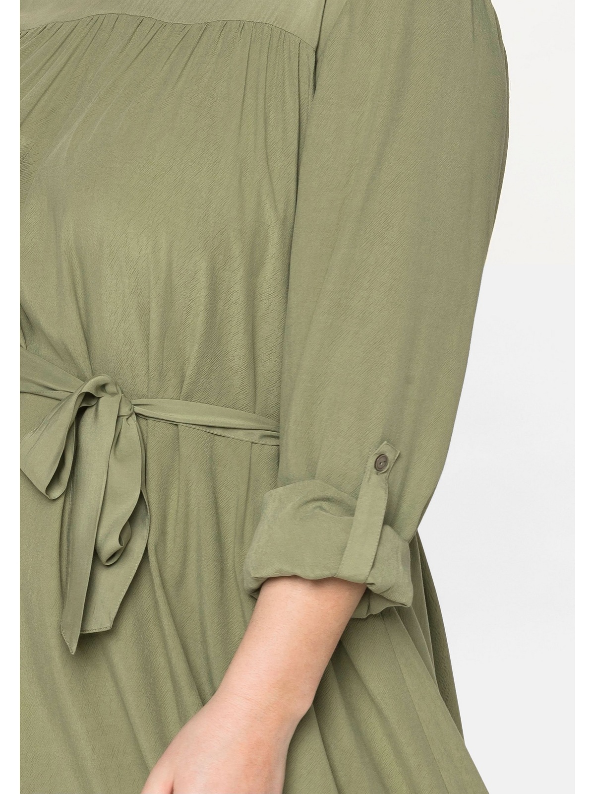 Sheego Midikleid »Große Größen«, mit Krempelärmeln