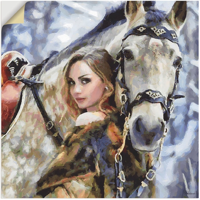 Artland Wandbild »Mädchen mit weißem Pferd«, Portrait, (1 St.), als Alubild,  Leinwandbild, Wandaufkleber oder Poster in versch. Größen kaufen | BAUR