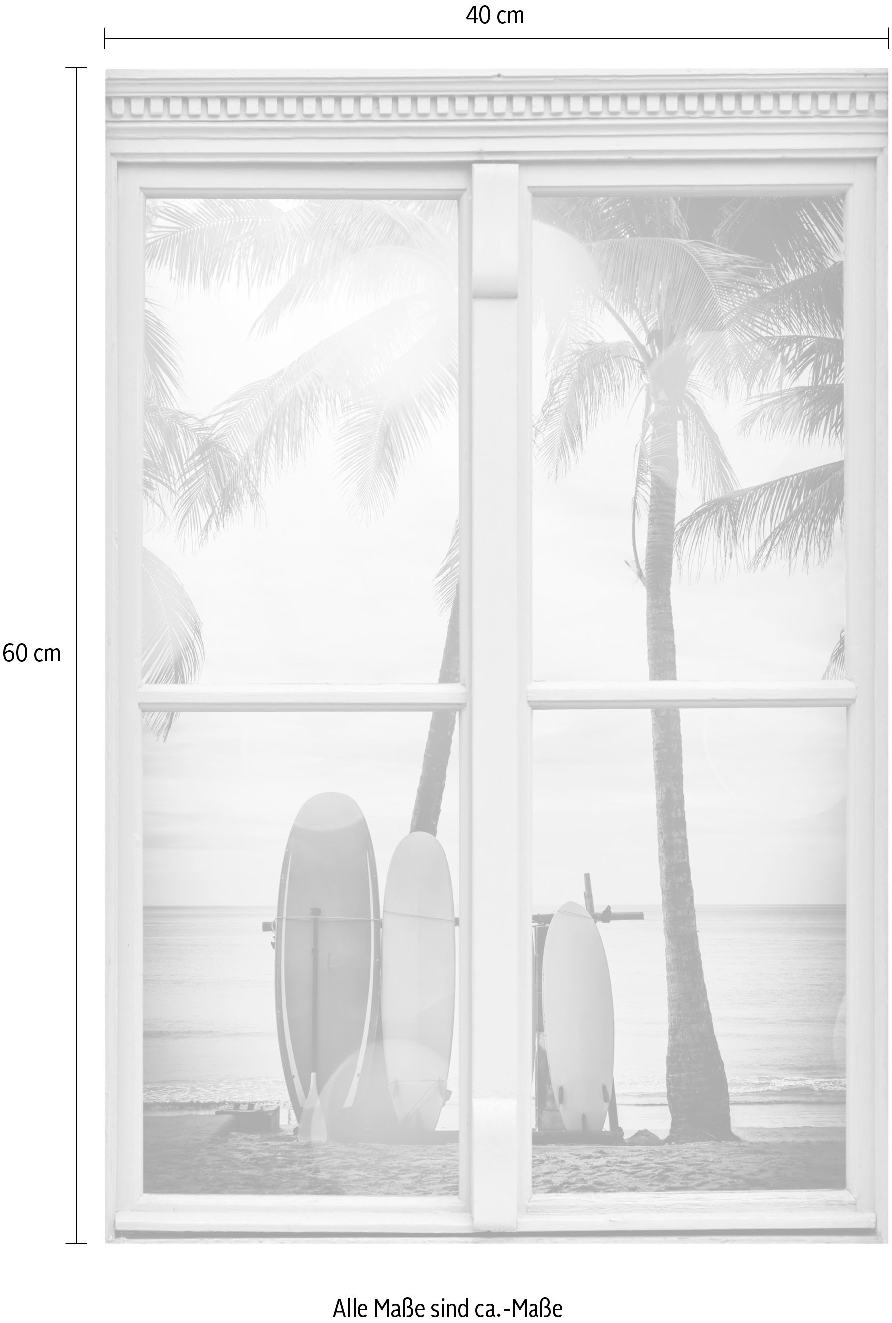 queence Wandsticker "Surfstrand", Wandsticker, Wandbild, selbstklebend, 3D, günstig online kaufen