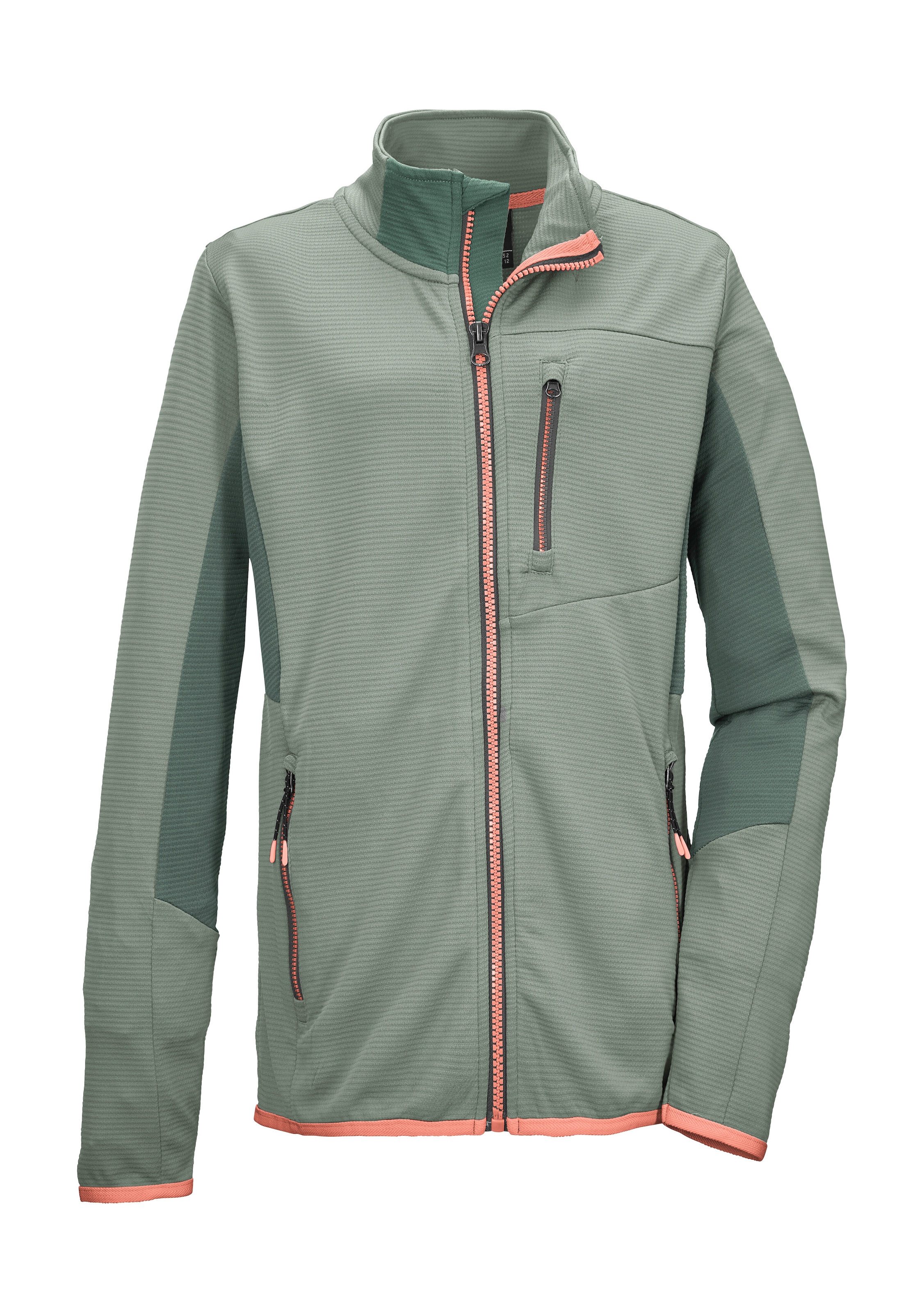 Killtec Strickjacke "KOS 140 BYS FLX JCKT" Colourblock-Design, 2-Wege-Stretch, Kinnschutz, vielseitig einsetzbar