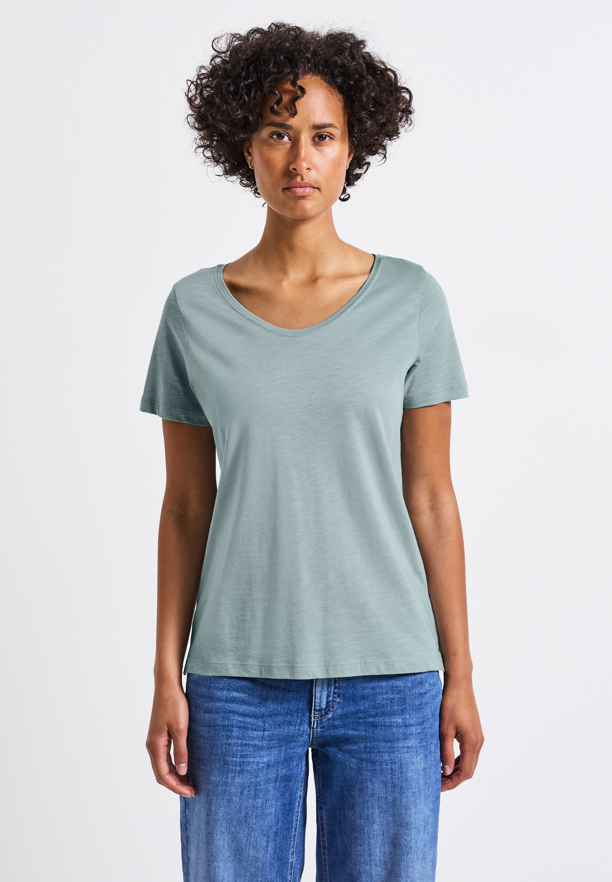 STREET ONE V-Shirt, im soften Baumwoll-Mix günstig online kaufen