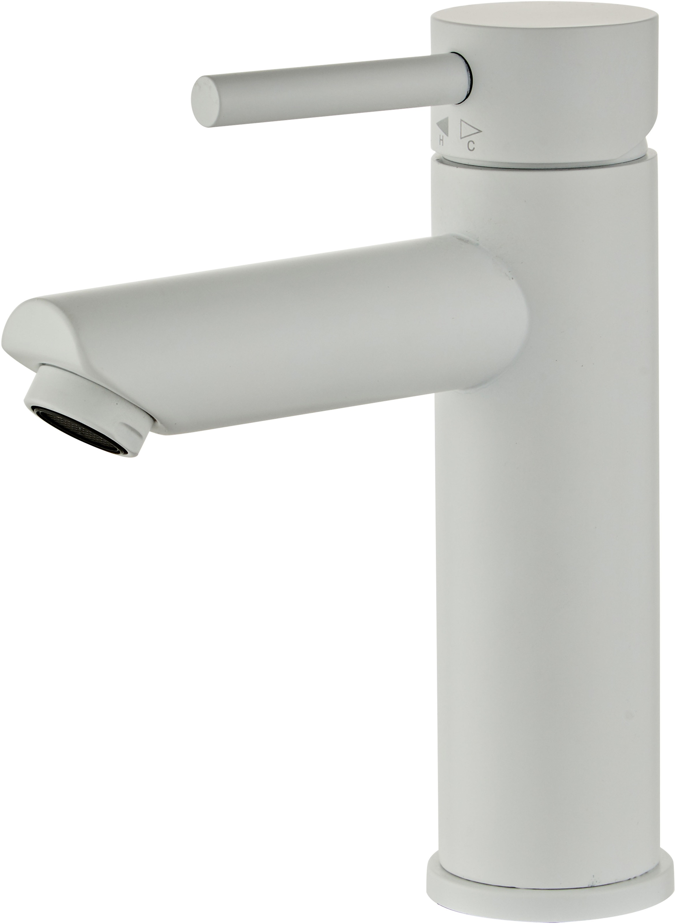 Badarmatur ØRESUND, B:4,4cm H:17,7cm T:11,4cm, weiß, Edelstahl, Armaturen, "Dünenrose", in verschiedenen Farben