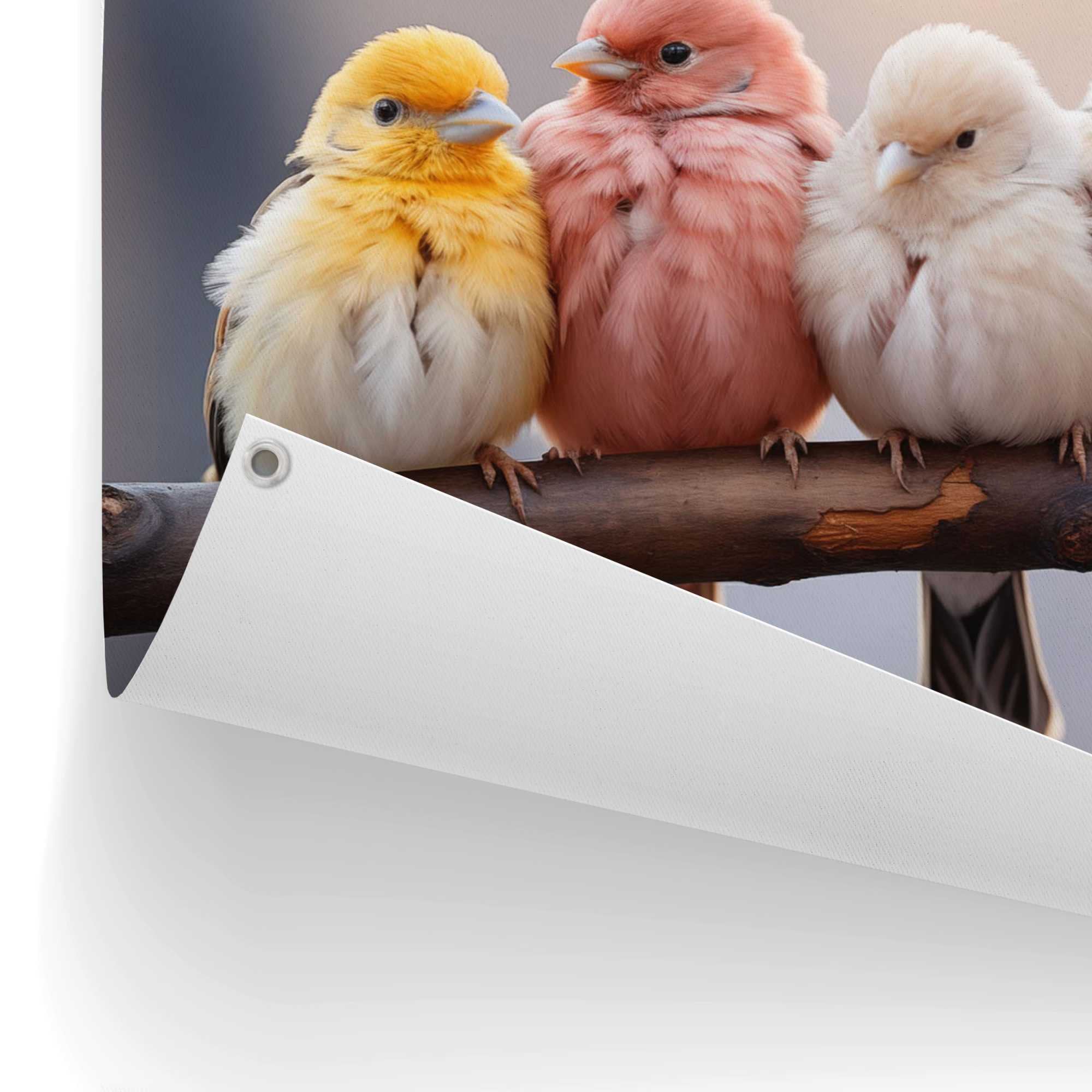Reinders! Poster »Pastel Birds«, Garten - Gartenvögel - Mehrfarbig - Leinwand - Tiere - 80x60 cm