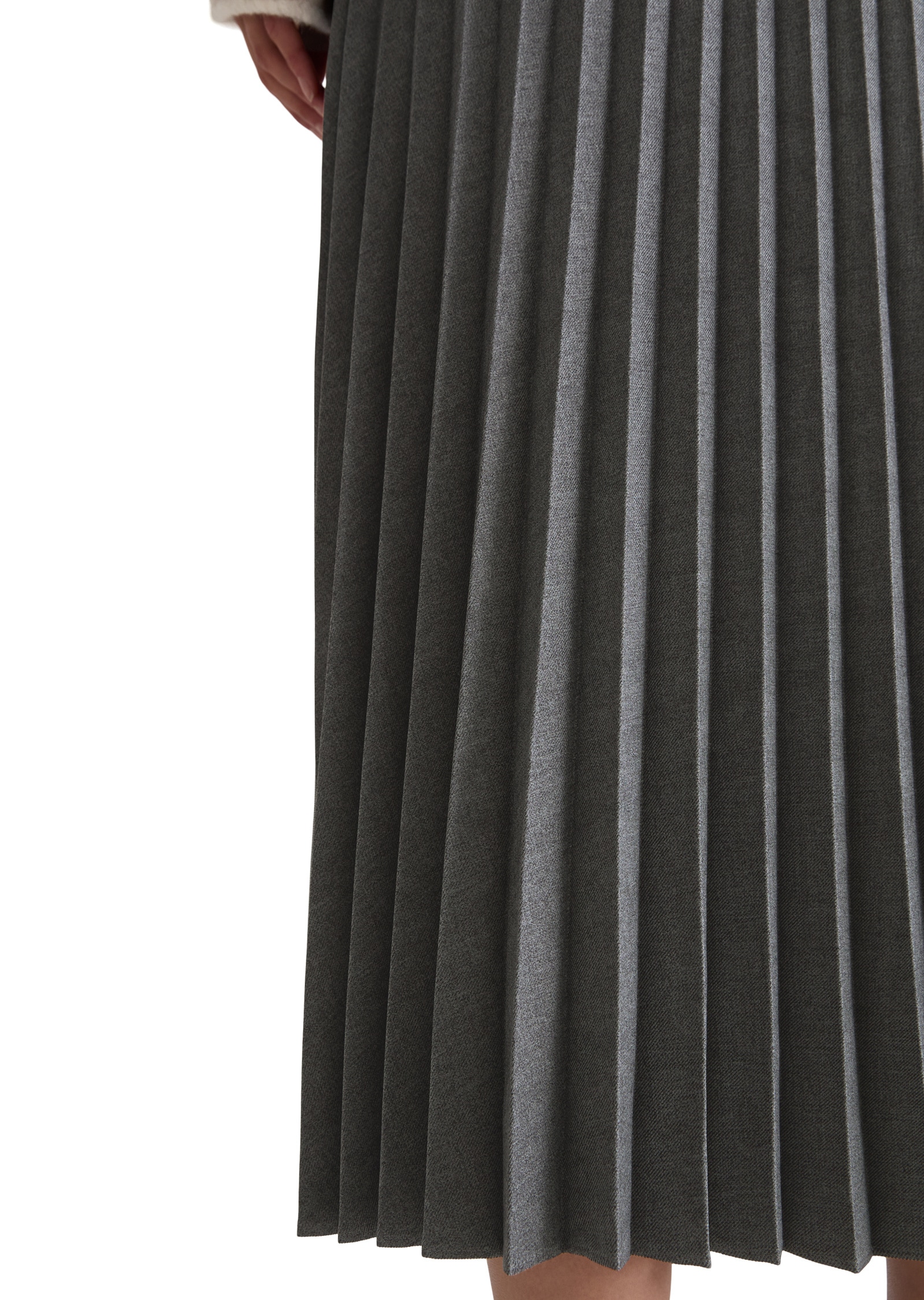 Webrock MARC O'POLO "aus recyceltem Polyester", Damen, Gr. 36, rocky grau melange, Obermaterial: 100% Polyester, unifarben, ausgestellt, Röcke 3