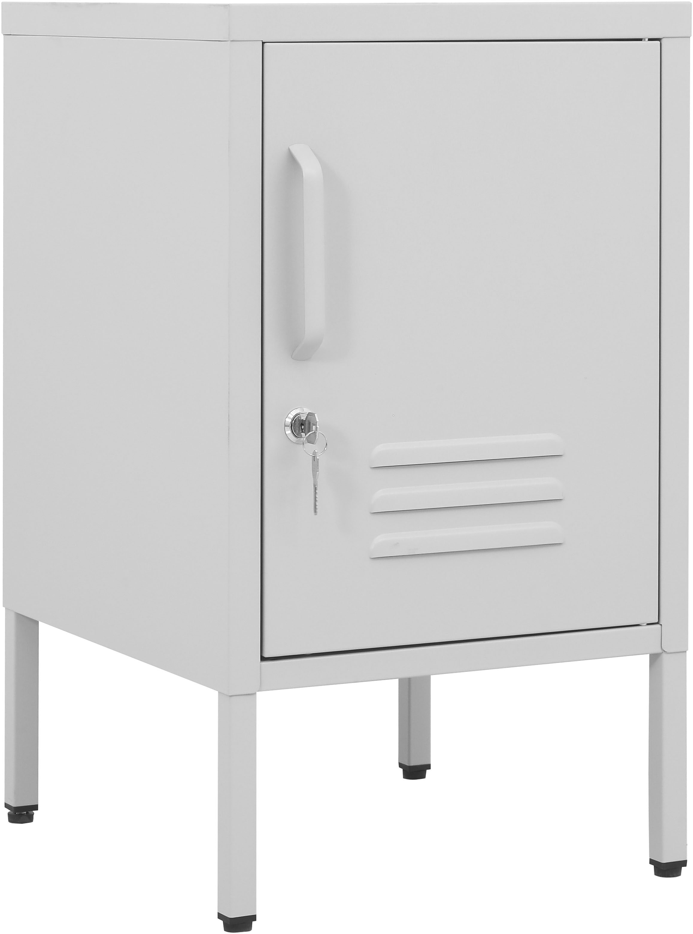 INOSIGN Nachtkommode »Nachttisch Nachtkonsole Beistelltisch Metallschrank Siena« in 4 Farben aus Metall Stahlschrank Bestseller,  in der Höhe verstellbar, abschließbar