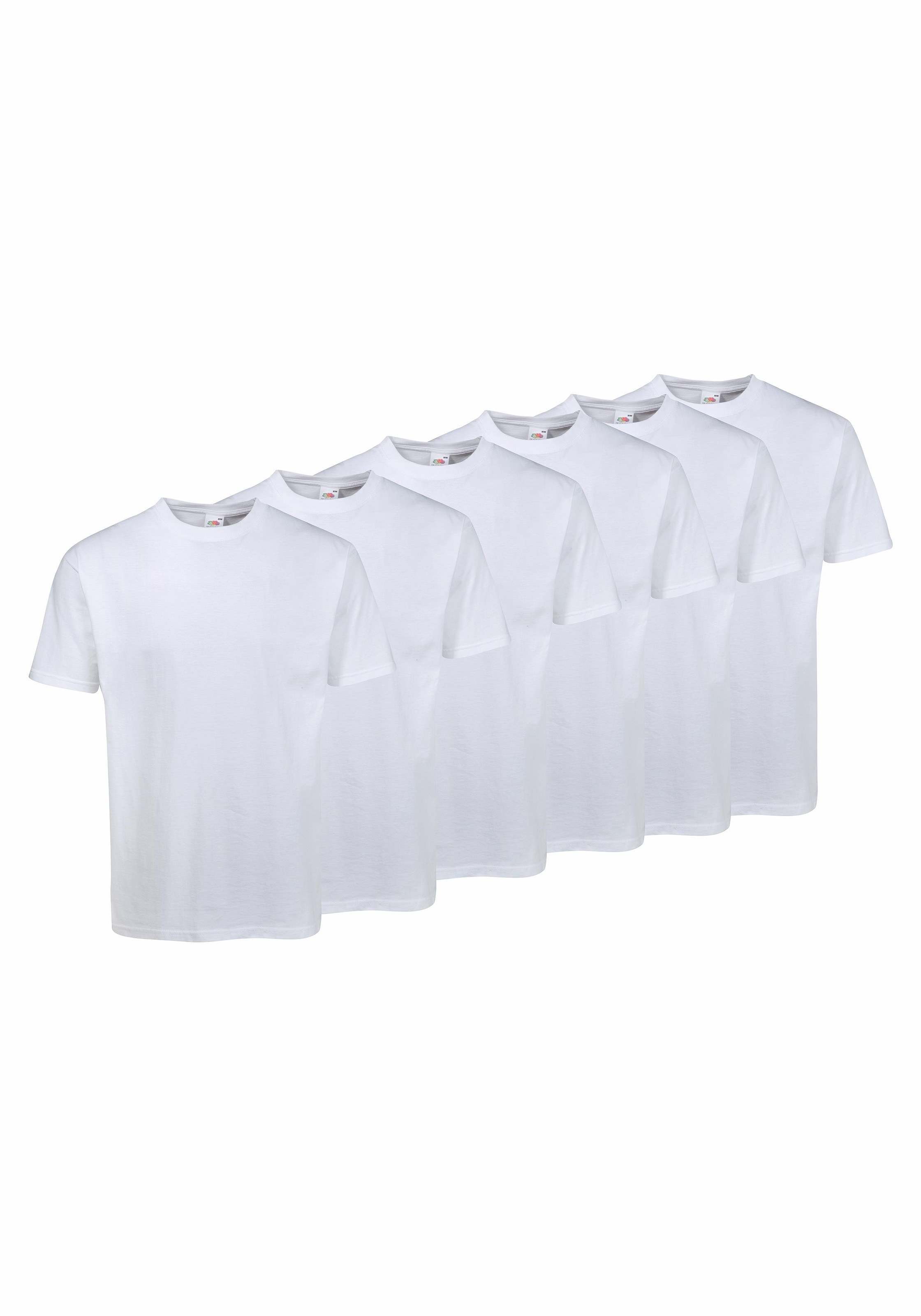 Fruit of the Loom T-Shirt, (Packung, 6 tlg., 6er-Pack), mit Rundhalsausschnitt