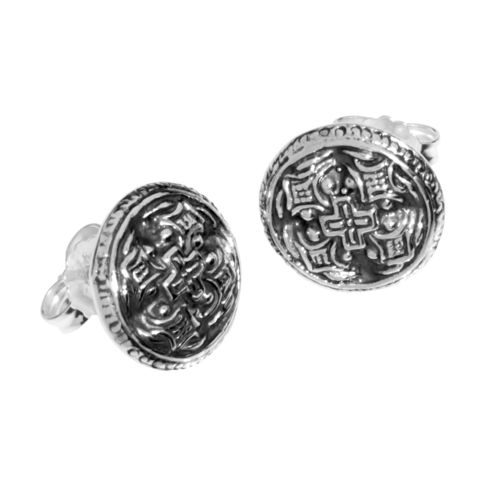 Paar Ohrstecker OSTSEE-SCHMUCK "Ostsee-Schmuck Ohrstecker Hiddensee 13 mm rund", weiß, Ohrringe, Damen, 13mm, Silber 925 (Sterlingsilber)