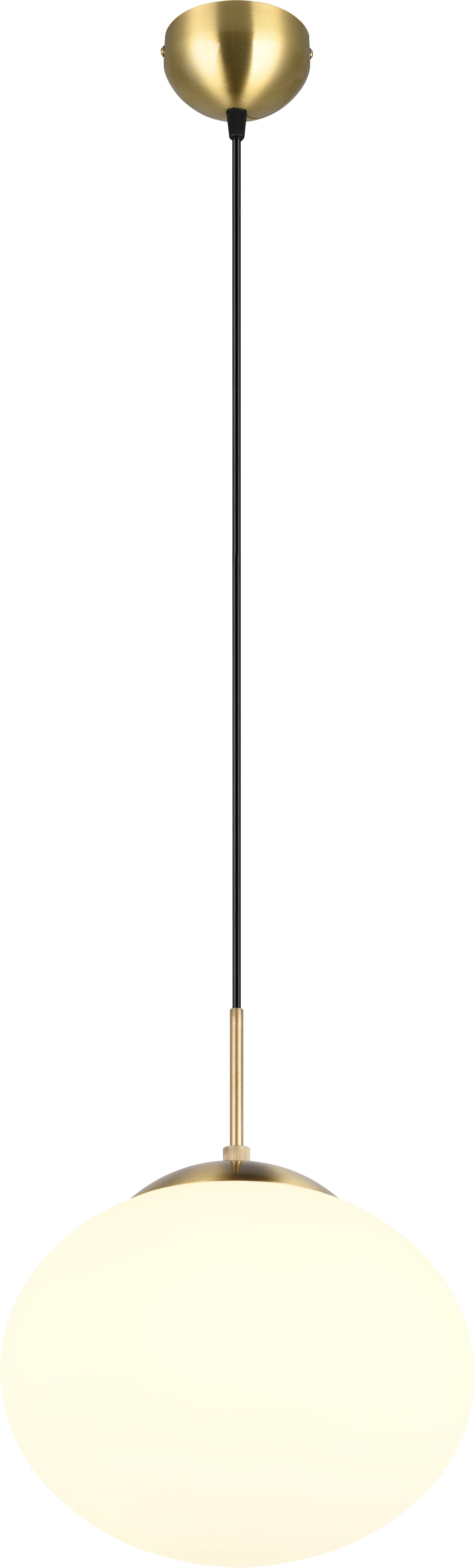 TRIO Leuchten Pendelleuchte »FOMENTO, Hängelampe mit Glasschirm, exkl 1x E27 max 15W« E27 1 Stk. warmweiß - kaltweiß Glas Hängeleuchte Höhe 150 cm, Hängelampe Küche Esszimmer Wohnzimmer