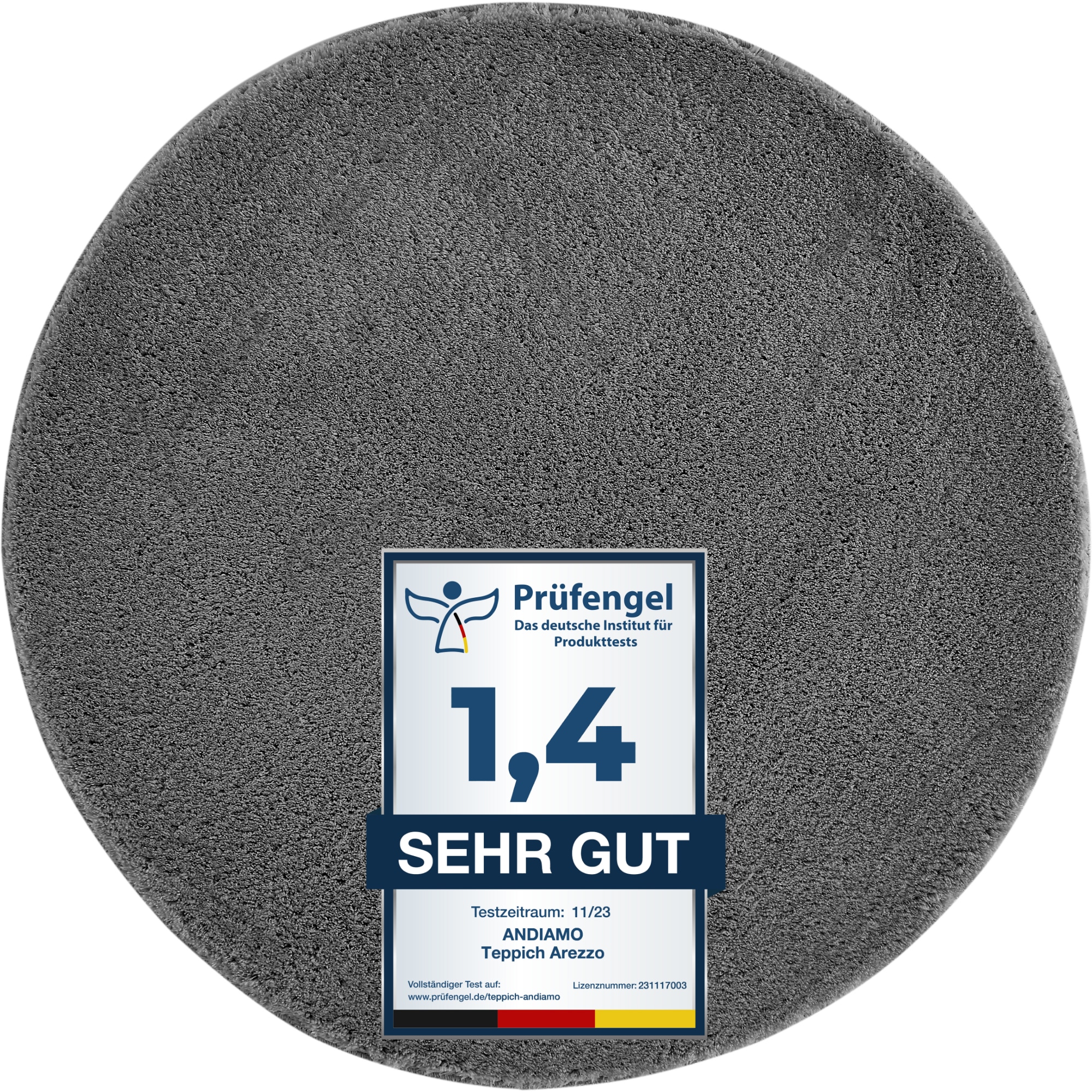 Andiamo Badematte "Arezzo, Badvorleger, Badezimmer Teppich, Duschvorleger" Höhe 16 mm rutschhemmend beschichtet fußbodenheizungsgeeignet schnell trocknend Uni Farben, weich & kuschelig, auch in rund & als 2er Set erhältlich