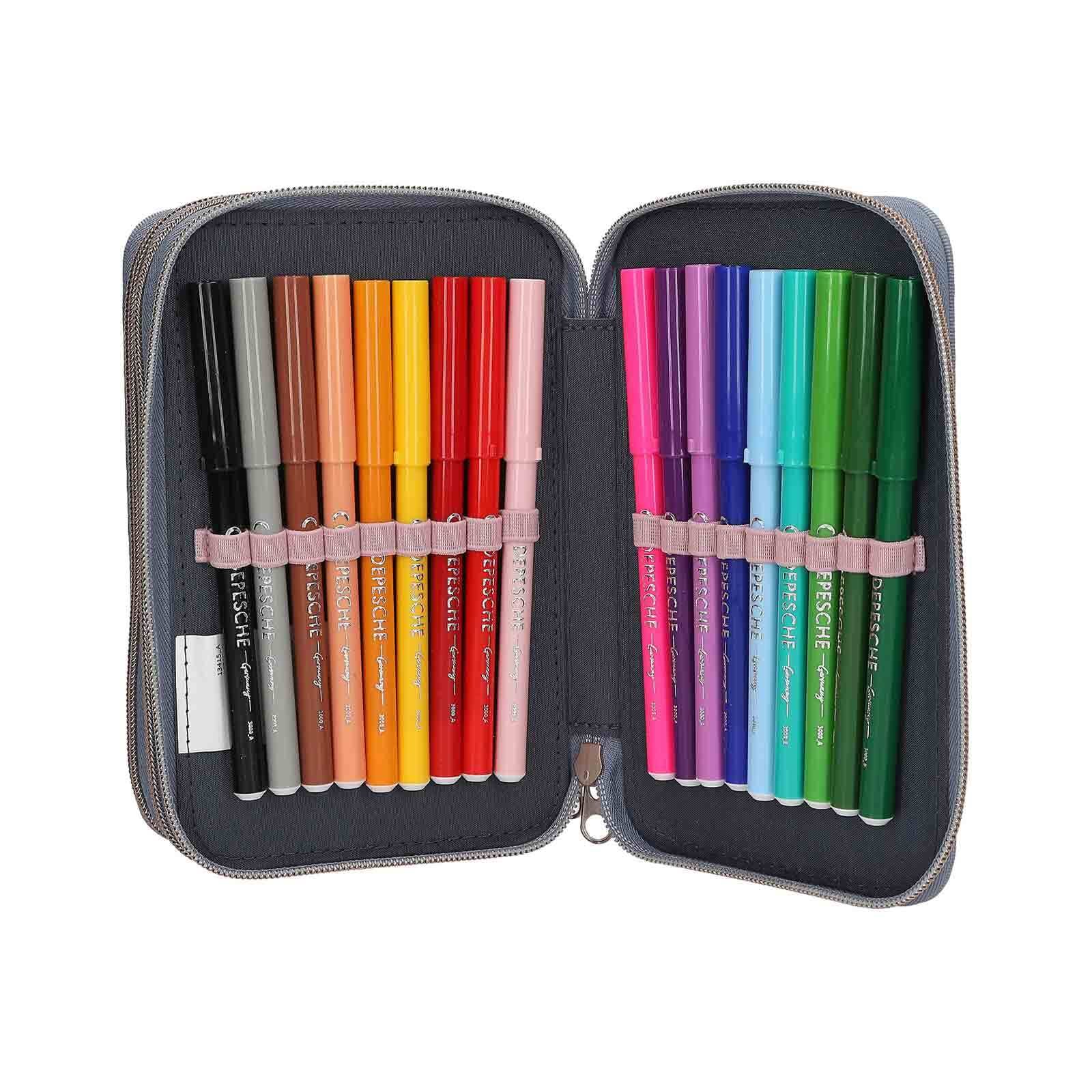 Depesche Buntstift »3-Fach Federtasche mit 3D-Effekt Miss Melody 20 x 13 x 7,5 cm rauchblau«