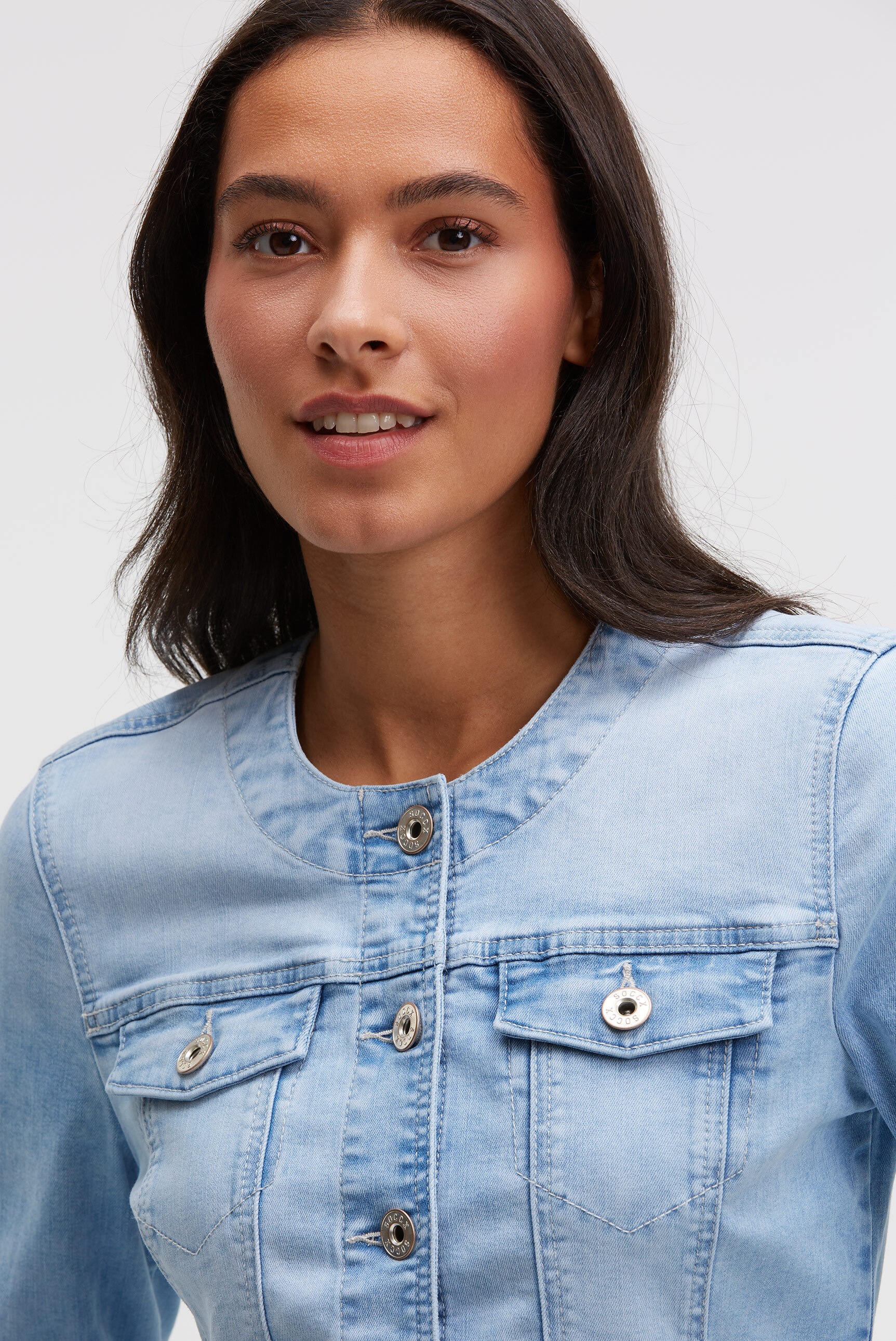 SOCCX Jeansjacke ohne Kapuze mit Brusttaschen