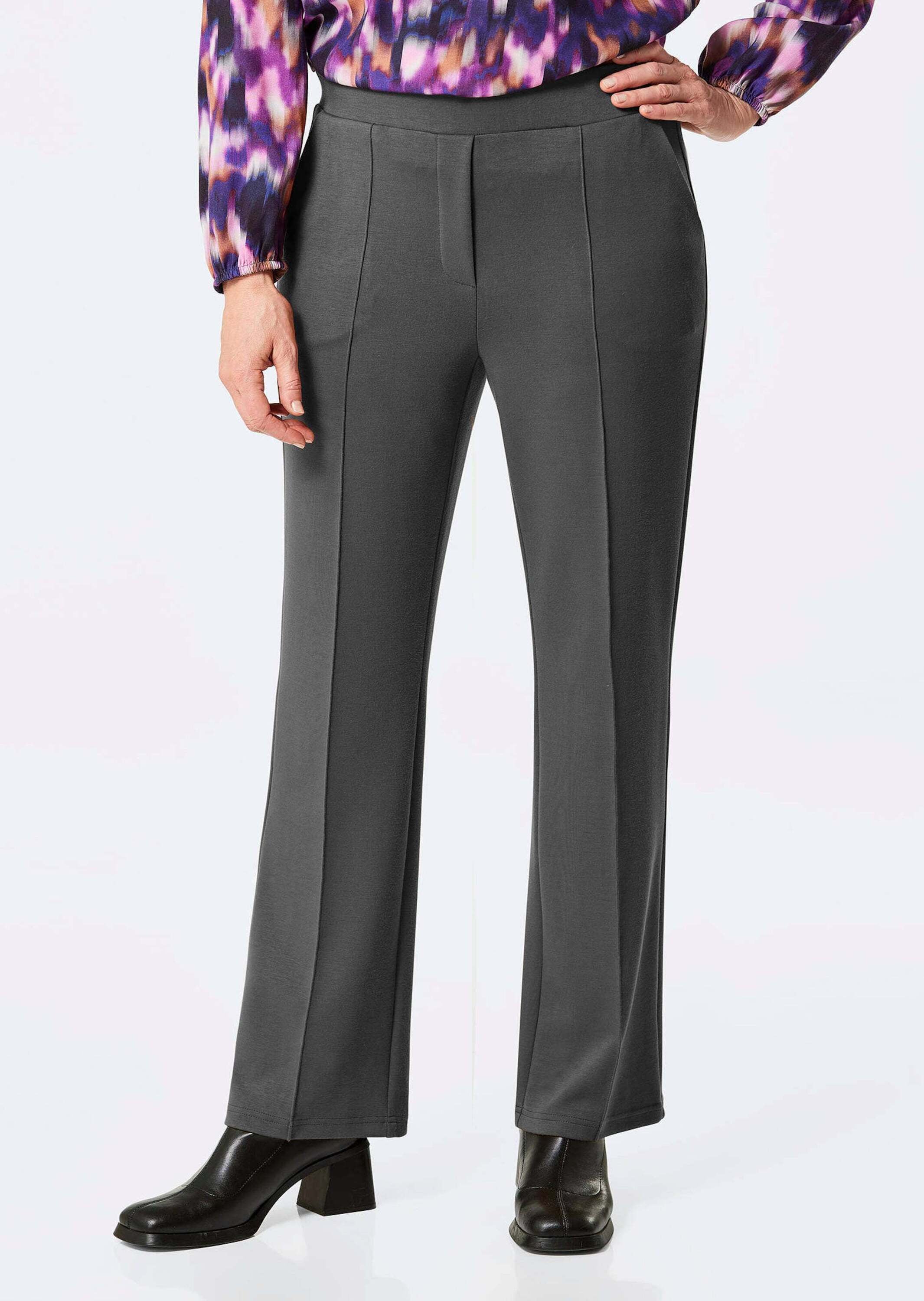 GOLDNER Chinohose »Kurzgröße Jerseyhose VERA mit Biesen«