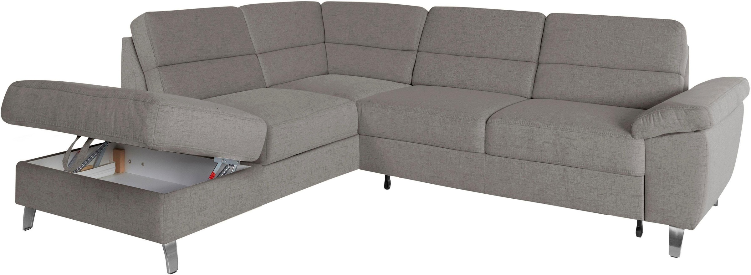 sit&more Ecksofa »Sorano L-Form«, wahlweise mit Bettfunktion und Bettkasten