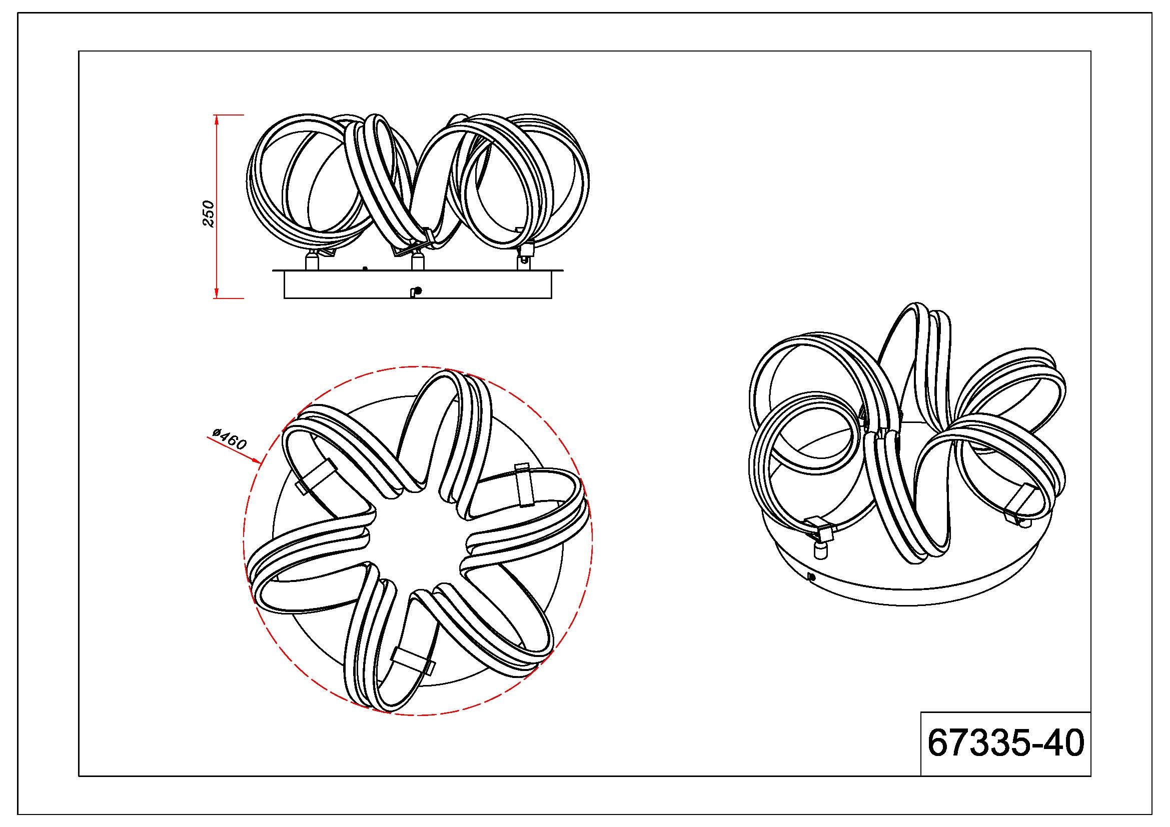 GLOBO LIGHTING Deckenleuchte »KUNI« LED-Modul 1 Stk. warmweiß - kaltweiß Deckenlampe Wohnzimmer-Leuchte Schlafzimmer-Leuchte Flur Küche