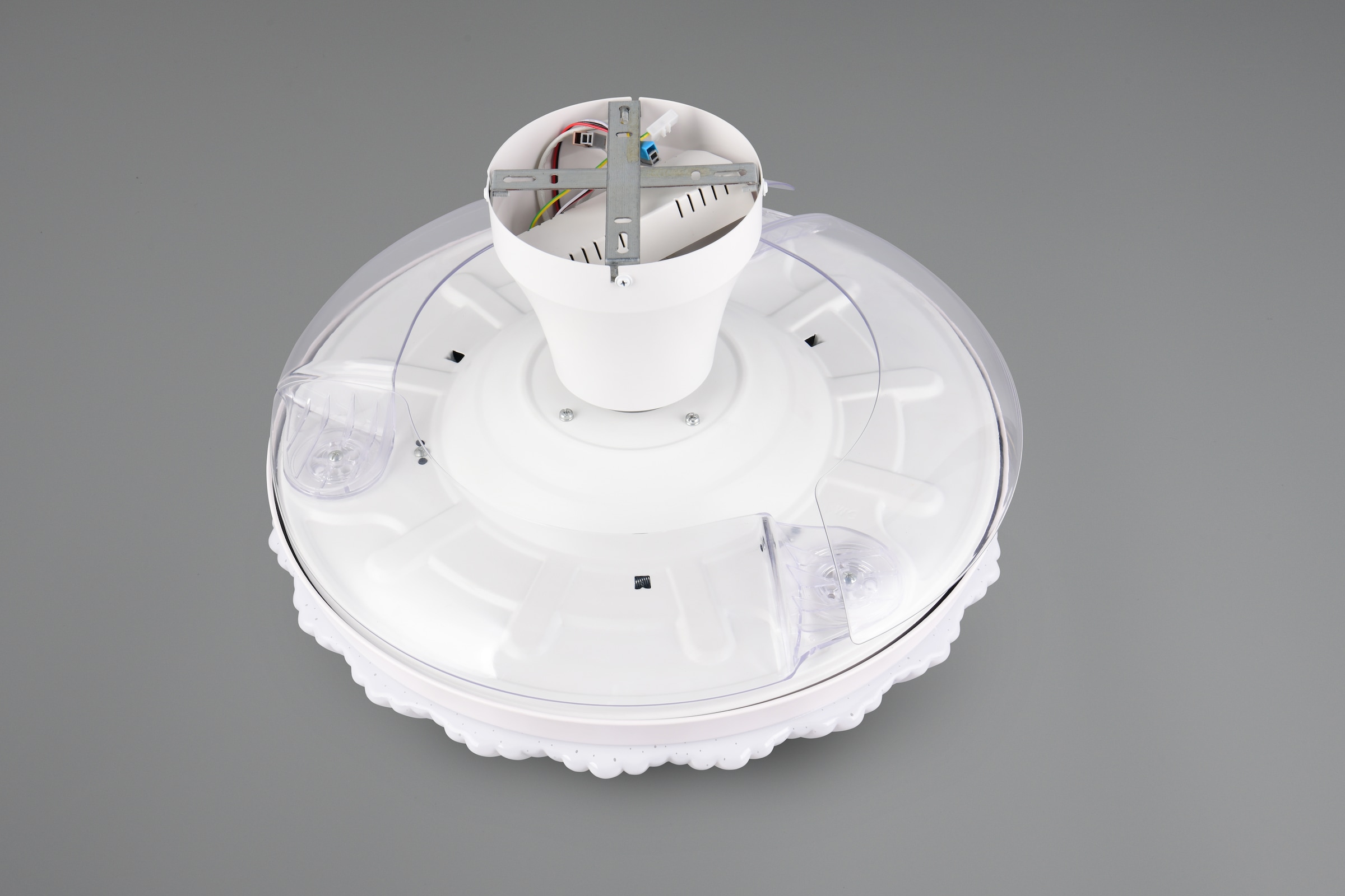 REALITY Leuchten LED Deckenleuchte »KIRUNA mit Ventilator, Deckenventilator mit ausklappbaren Flügeln 30W« LED-Board 1 Stk. Farbwechsler | warmweiß - kaltweiß Ø 49-106 cm (aufgeklappt), 6 Stufen, LED 32W CCT dimmbar Timer Fernb.