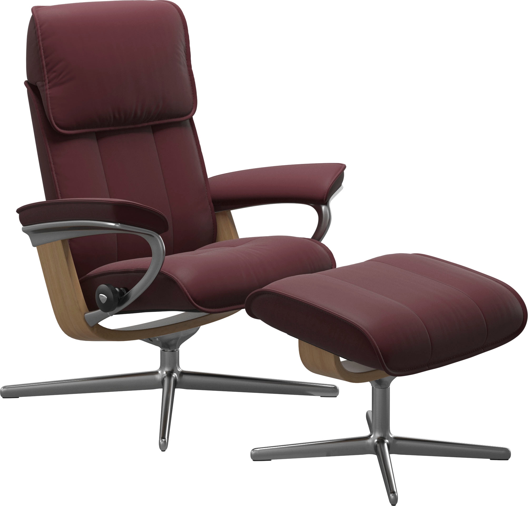 Stressless Fußhocker "Admiral", mit Cross Base, Größe M & L, Holzakzent Eiche