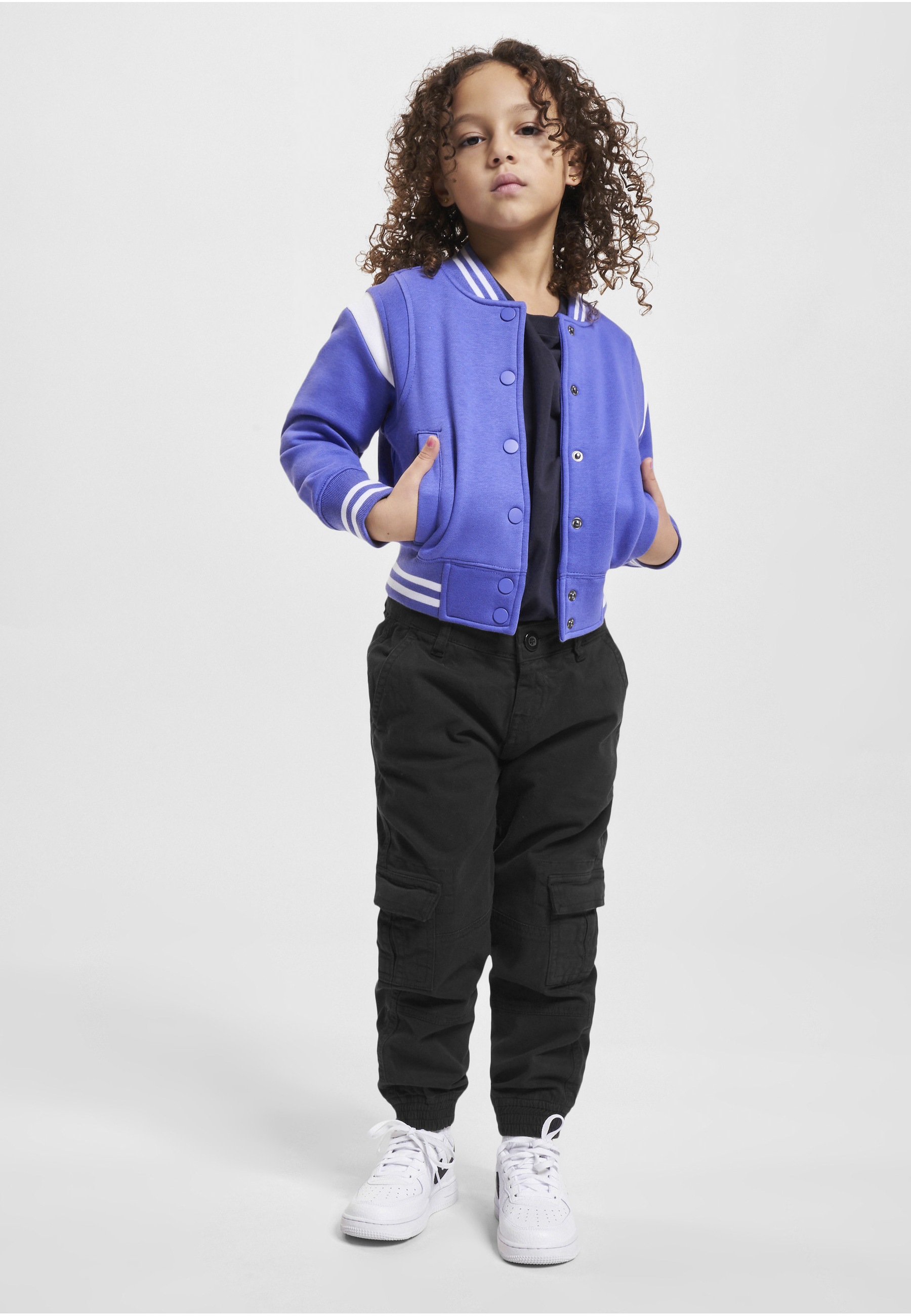 URBAN CLASSICS Allwetterjacke »Urban Classics Damen Girls Inset College Sweat Jacket« 1 Stk. tlg. ohne Kapuze