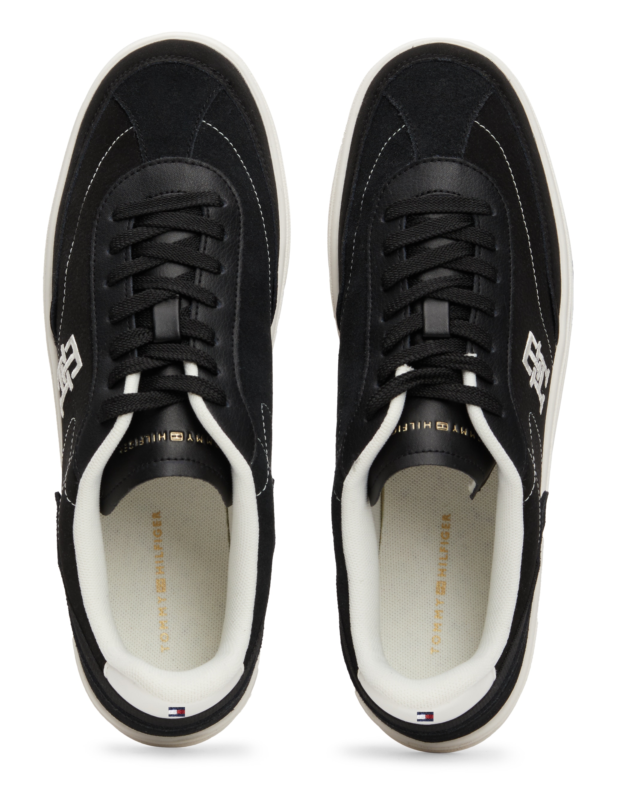 Tommy Hilfiger Plateausneaker »TH HERITAGE COURT SNEAKER SDE«, Freizeitschuh, Halbschuh, Schnürschuh mit seitlichem TH-Logo