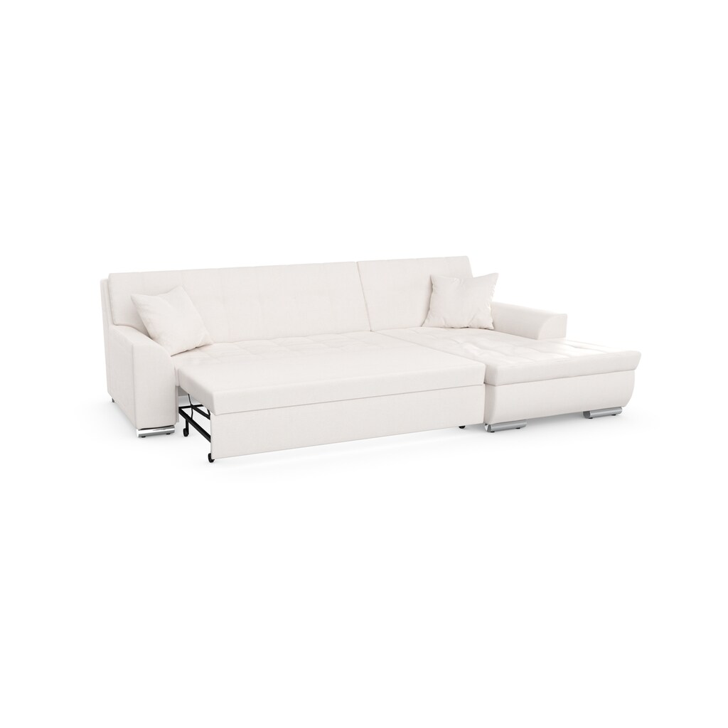 DOMO collection Ecksofa Treviso, wahlweise mit Bettfunktion, incl. Zierkissen