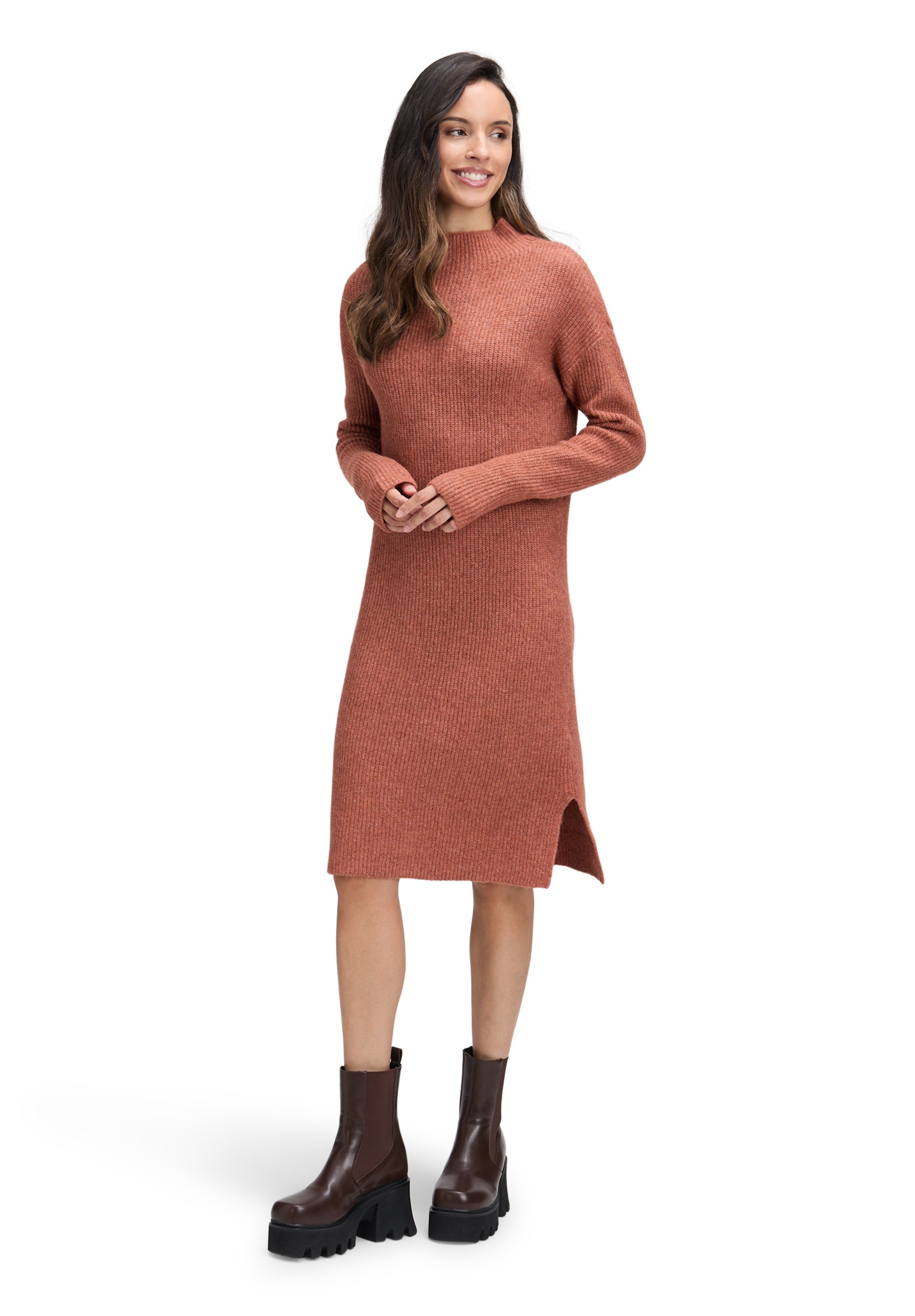 Cartoon Knitted Dress Terracotta 36 3