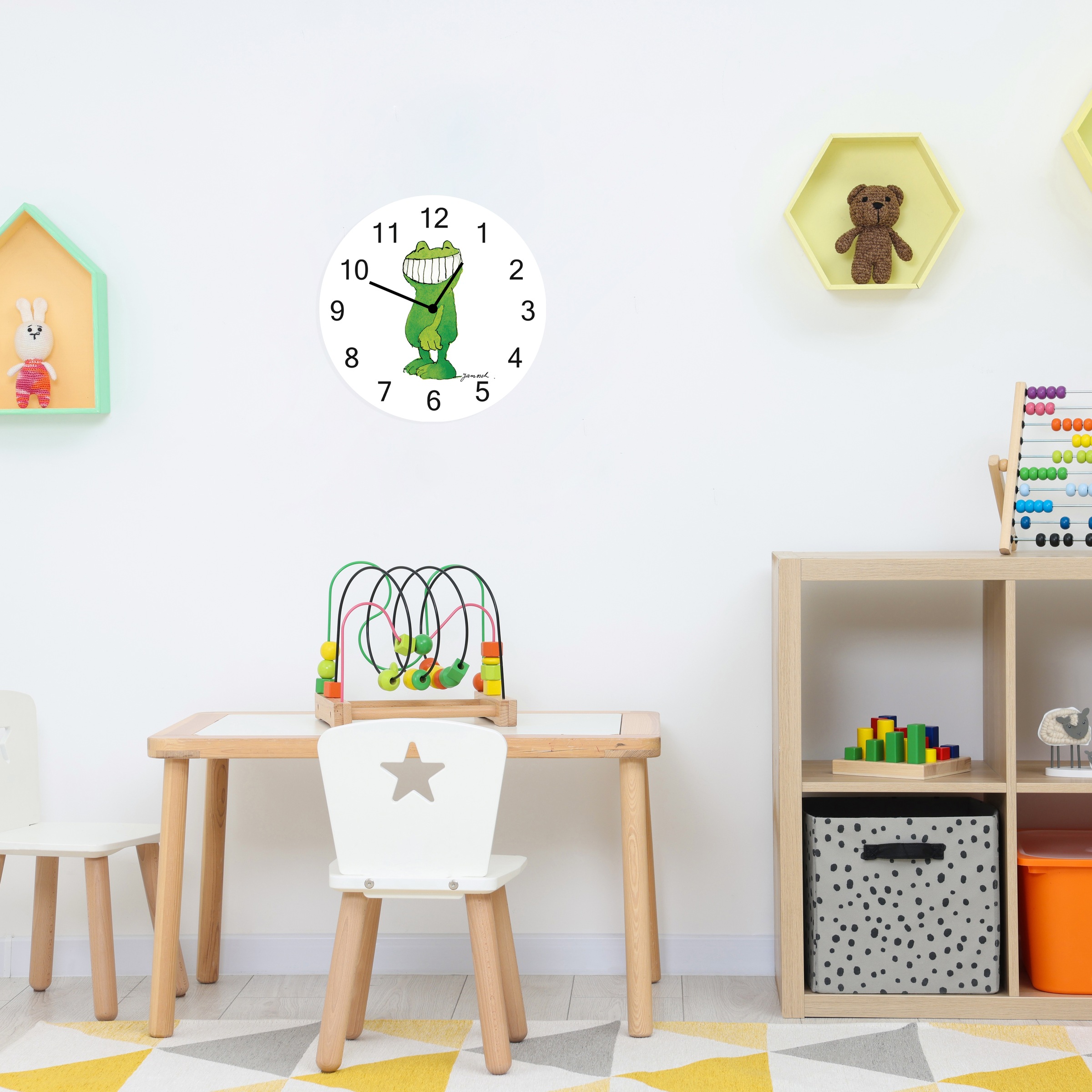 LuckyLinde Wanduhr »Frosch« Wanduhr, Uhr, geräuschlos, JANOSCH, Kindermotiv, Panama