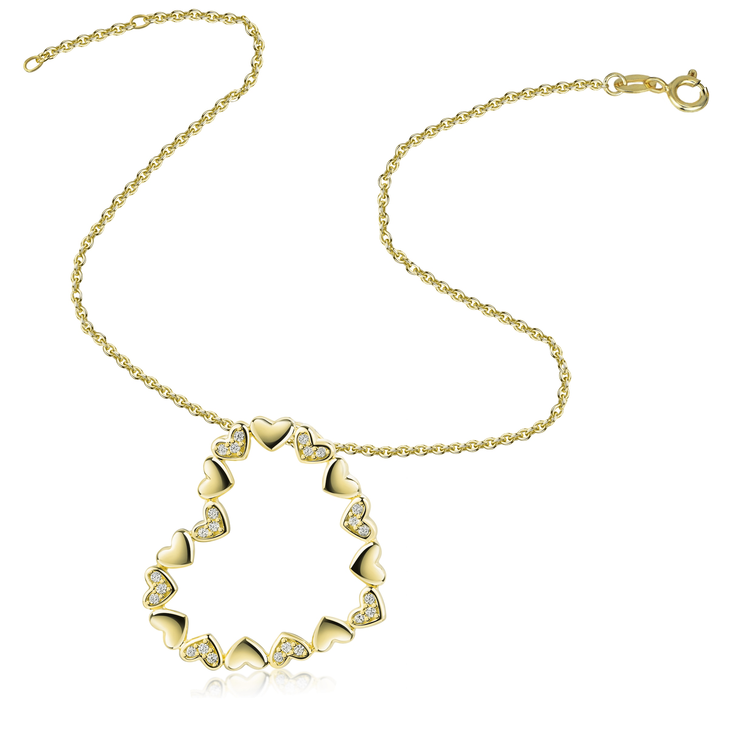Aniston JEWELRY & WATCHES Kette mit Anhänger »Schmuck Geschenk Silber 925 Halskette mit Kettenanhänger Herz« Made in Germany - mit Zirkonia (synth.)
