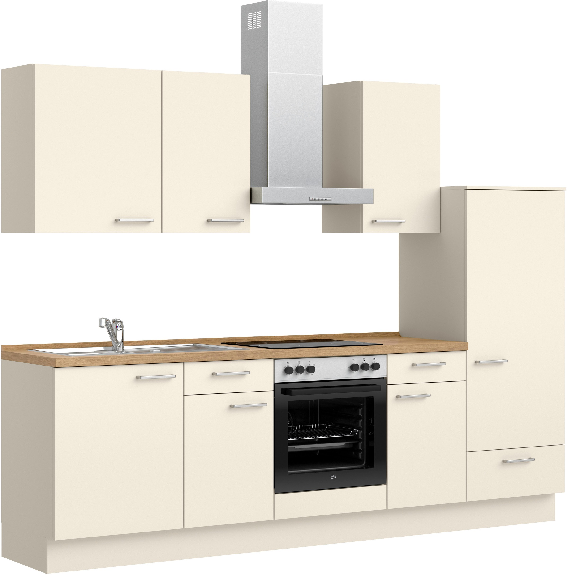 nobilia® Küchenzeile »"Touch I"«, vormontiert, Ausrichtung wählbar, Breite 270 cm, wahlw. mit E-Geräten