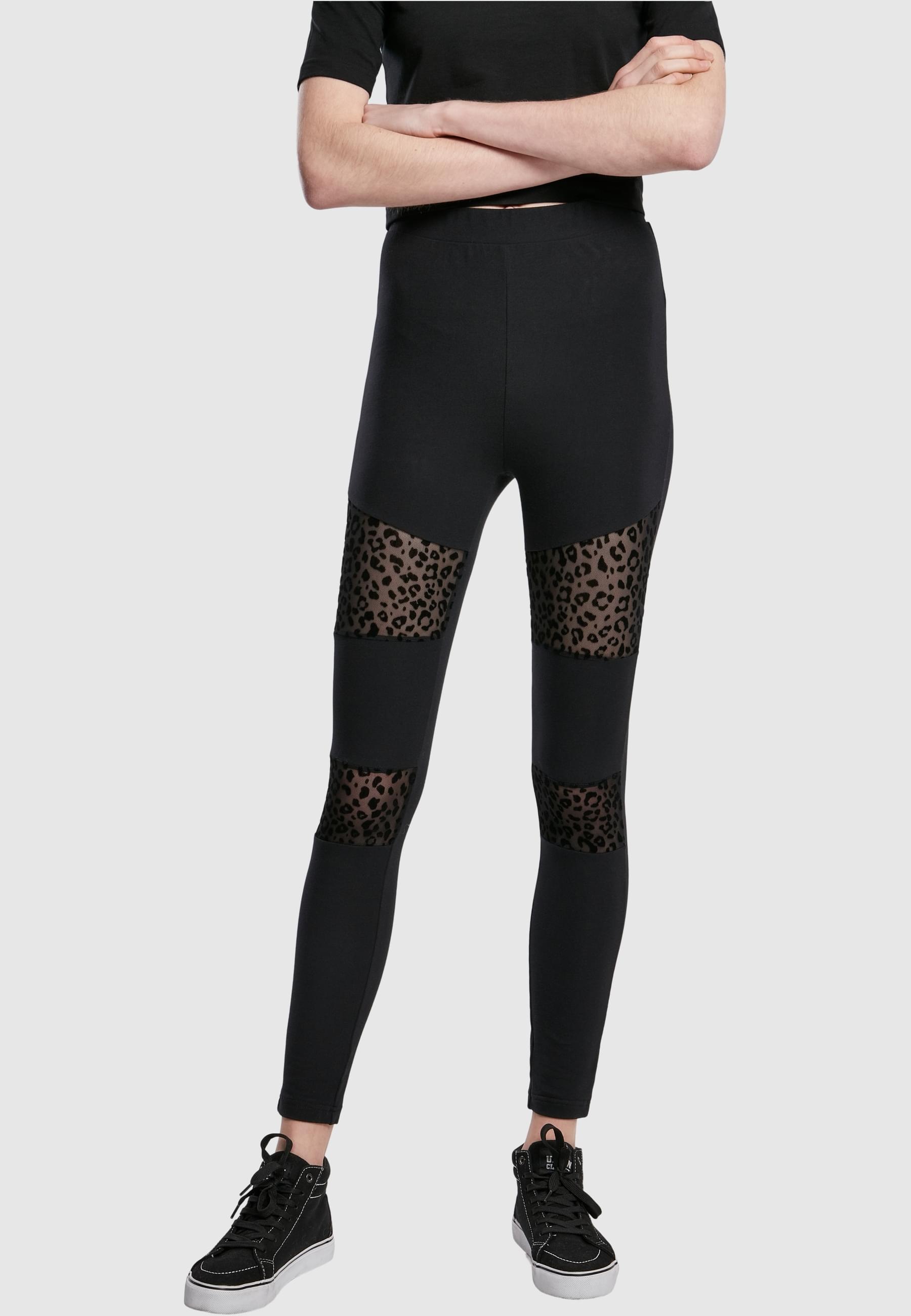 URBAN CLASSICS Leggings »Urban Classics Damen Ladies Flock Lace Inset Leggings«, (1 tlg.)