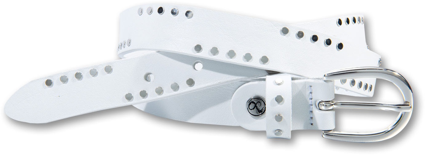 Silbergift Nietengürtel, Nietenapplikation, Logo-Pin, glänzende Schließe