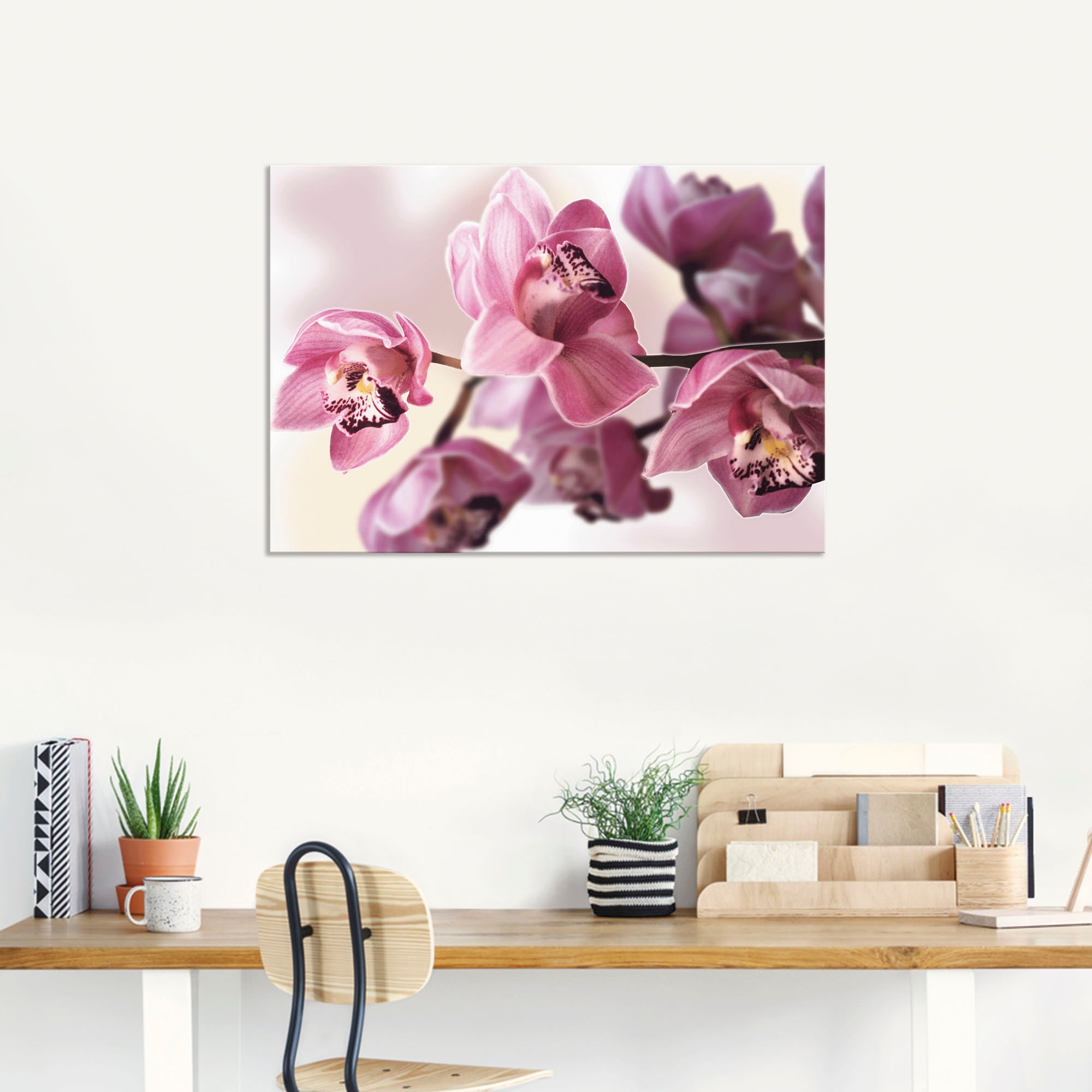Thumbnail - Artland Wandbild "Rosa Orchidee", Blumenbilder, (1 St.), als Alubild, Outdoorbild, Leinwandbild, Poster, Wandaufkleber