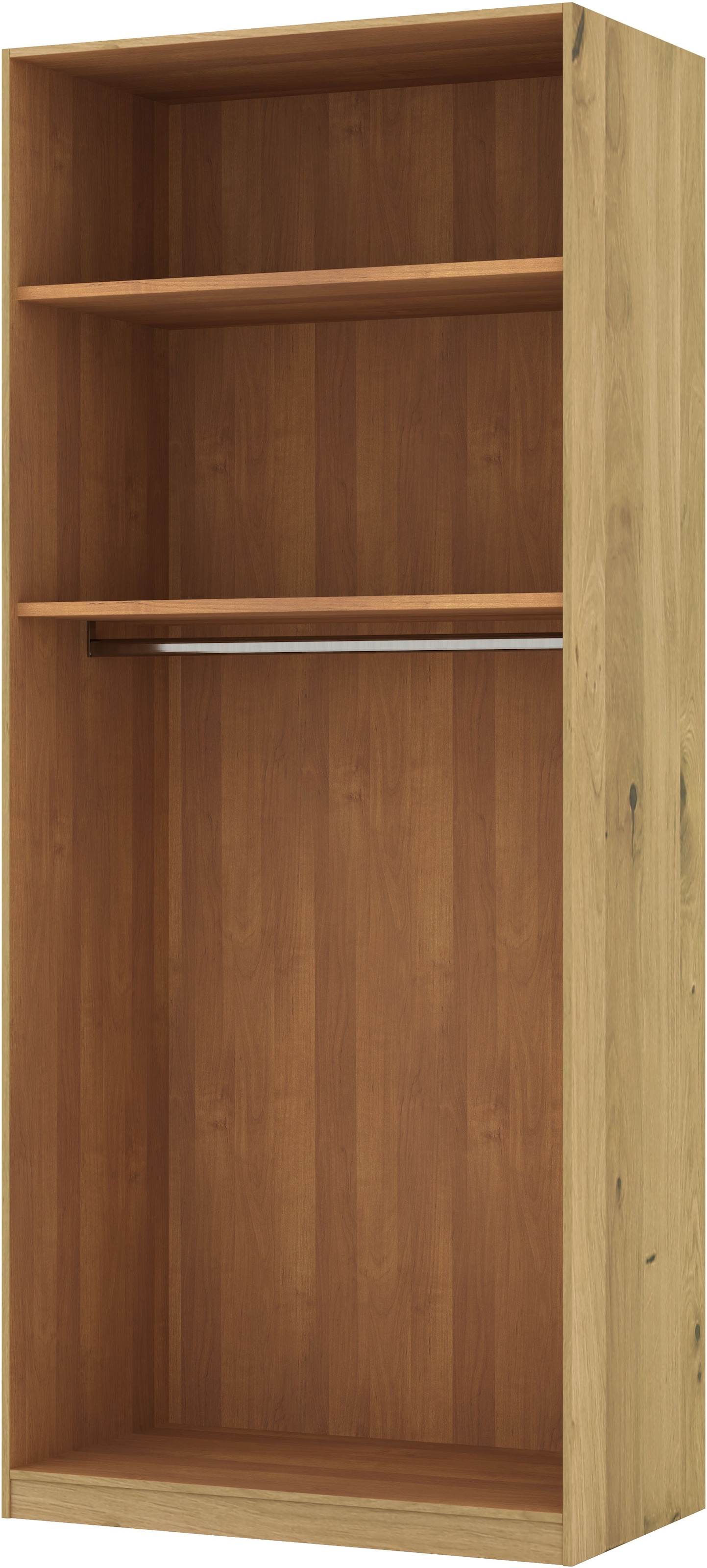 Musterring Drehtürenschrank »Savona, Kleiderschrank, Schrank, Garderobe, teilmassiv Eiche«, (mit Türdämpfern, mit Spiegel oder Glas, extra Böden, MADE IN GERMANY), Türen in Bianco-Eiche massiv, Spiegel-/Glastüren, verschiedene Größen