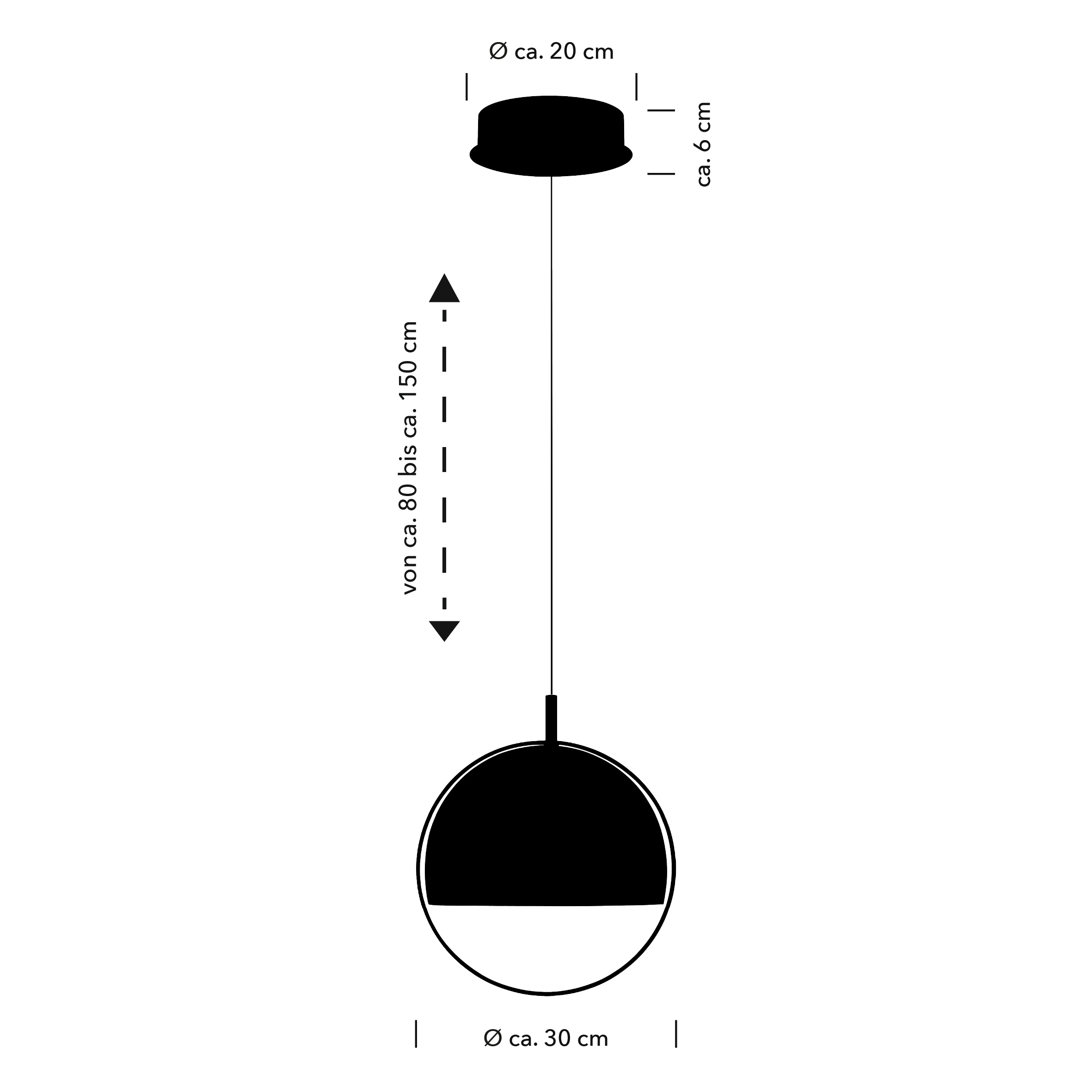 HELL höllisch gutes Licht LED Pendelleuchte »HOOP« LED-Modul 1 Stk. Warmweiß B-Link Fernbedienung,  Stufenlos höhenverstellbar