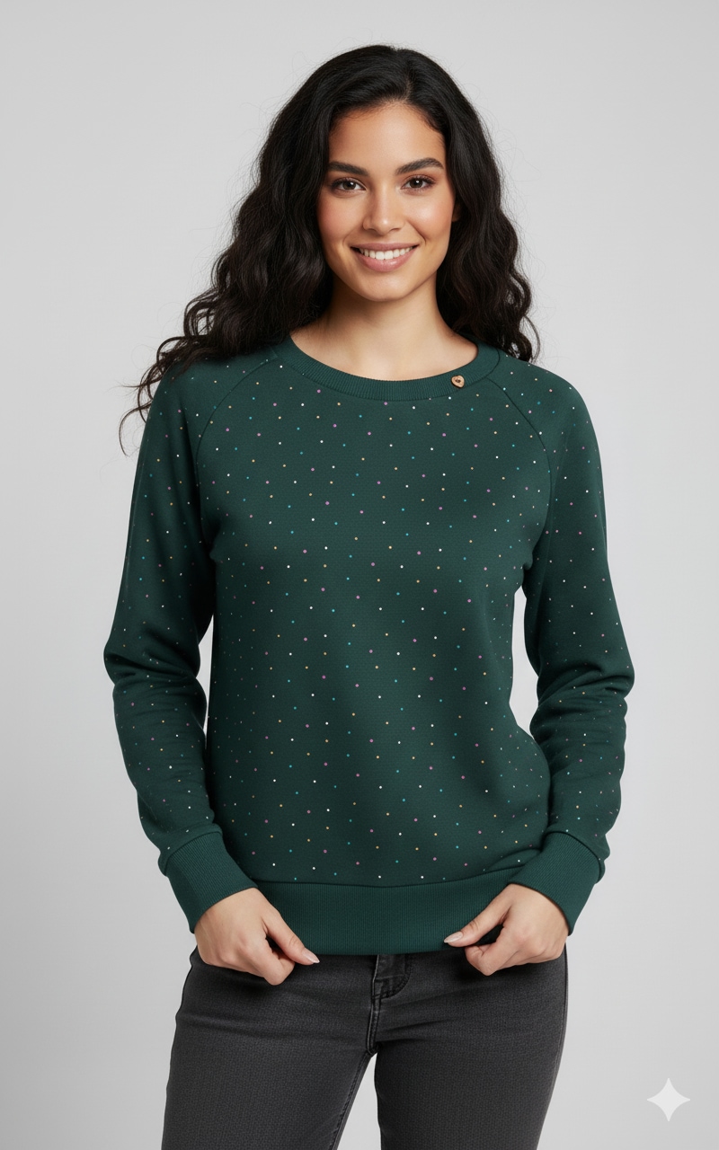 Ragwear "JOHANKA MULTIDOTS O", aus Baumwolle und Polyester, normale Passform, mit Rundhalsausschnitt