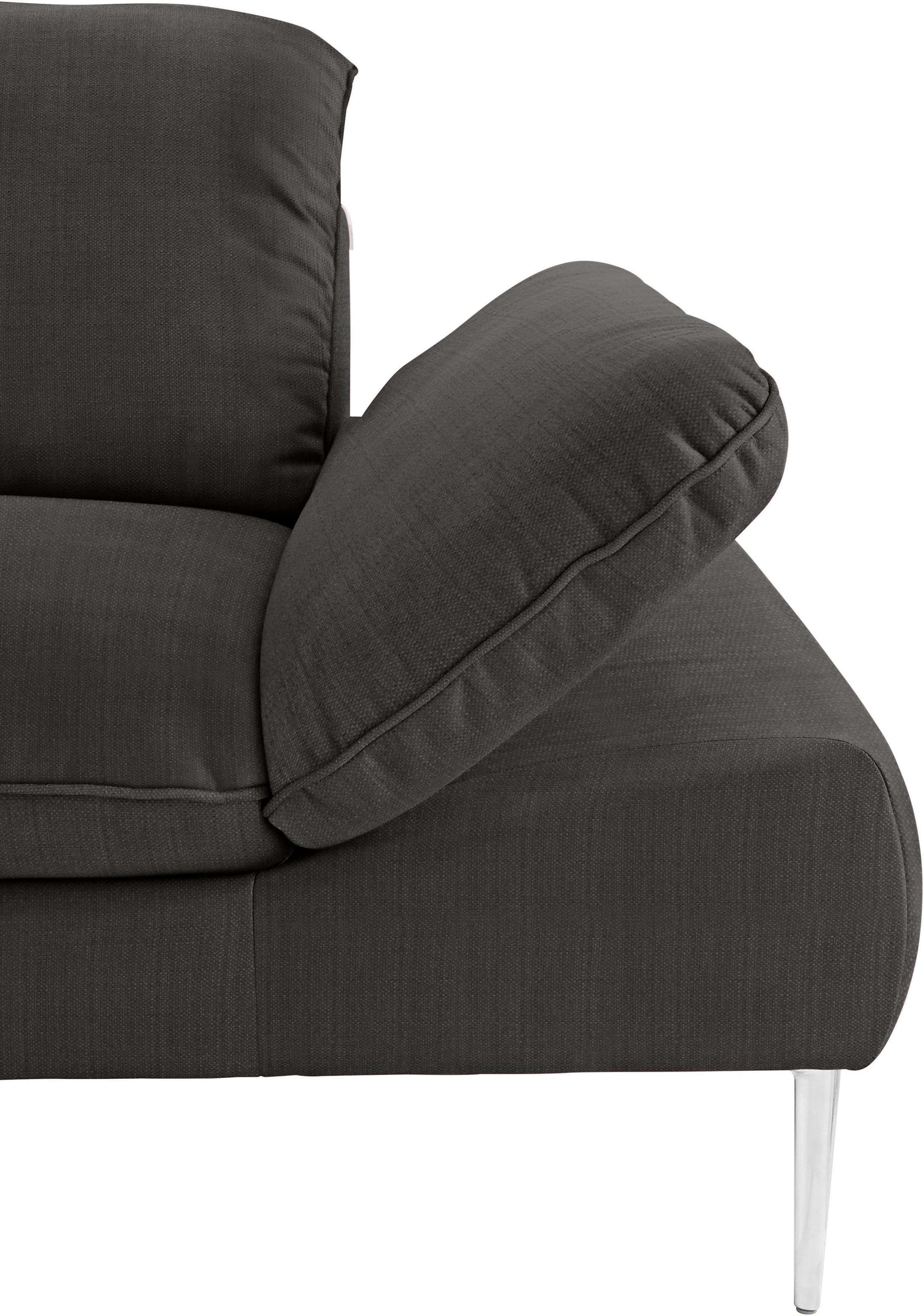 W.SCHILLIG Ecksofa »enjoy&MORE, Designsofa, elegant und bequem, L-Form«, mit Sitztiefenverstellung, Füße Chrom glänzend, Breite 310 cm