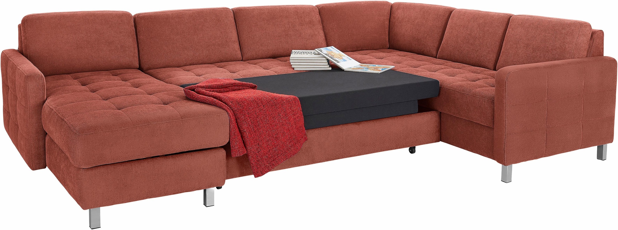 sit&more Wohnlandschaft "Pablo U-Form" wahlweise mit Bettfunktion und Bettk günstig online kaufen