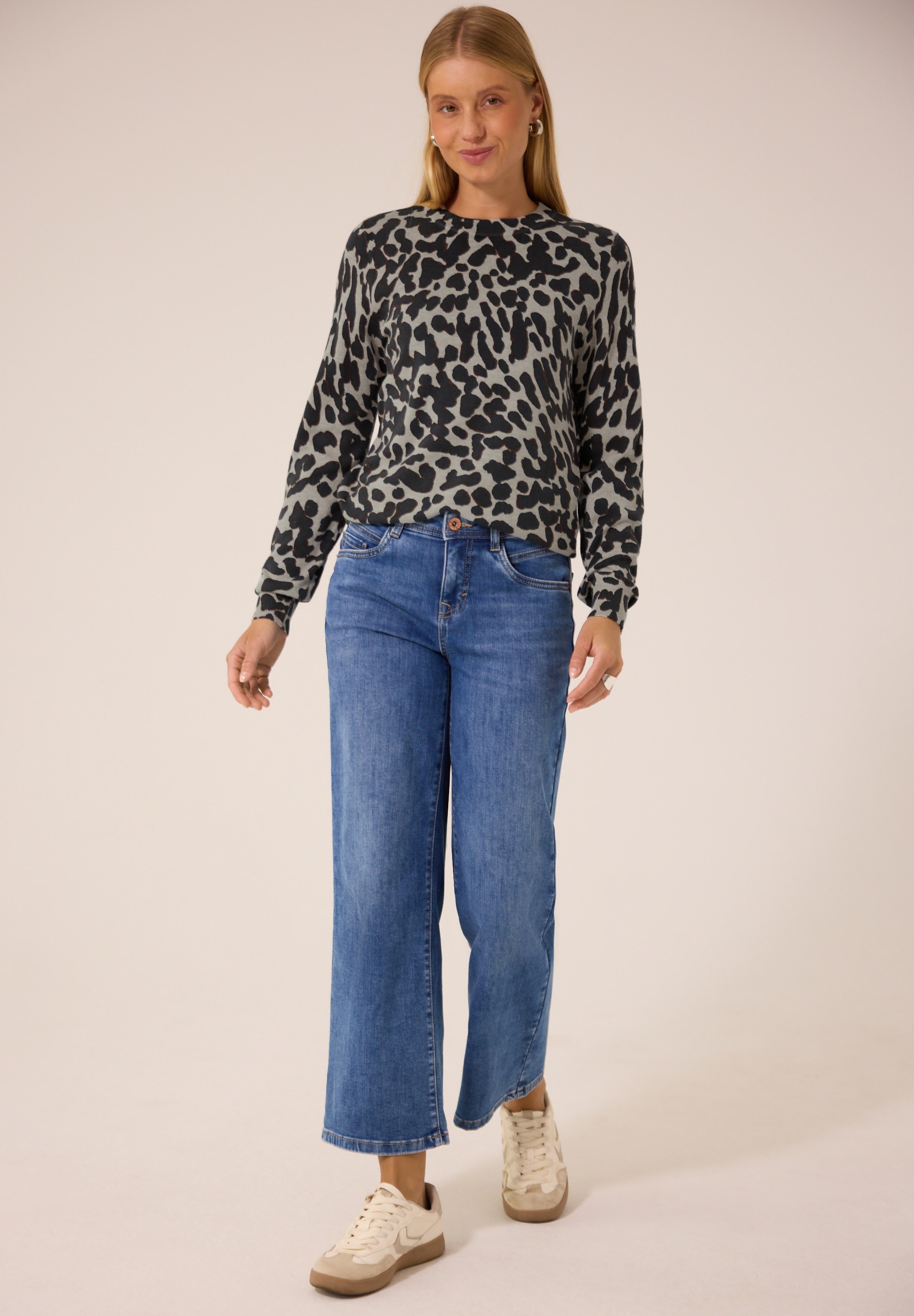 STREET ONE STUDIO Rundhalspullover aus softem Materialmix