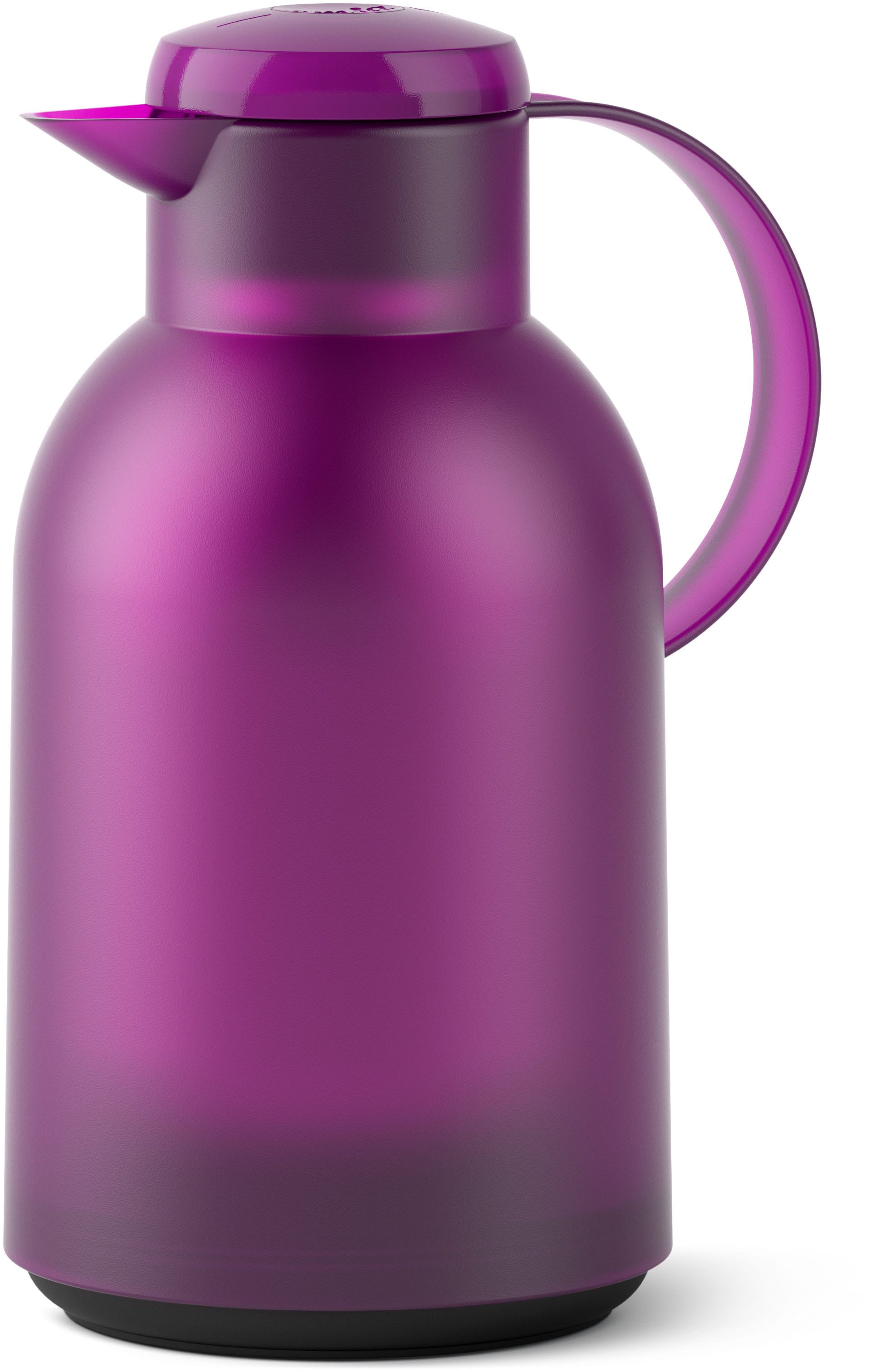 EMSA Isolierkanne "Samba", 1,5 l, lila, Kannen, XXL-Modell, zeitloses Design, einfacher Knopfdruck, 24h kalt, 12h warm