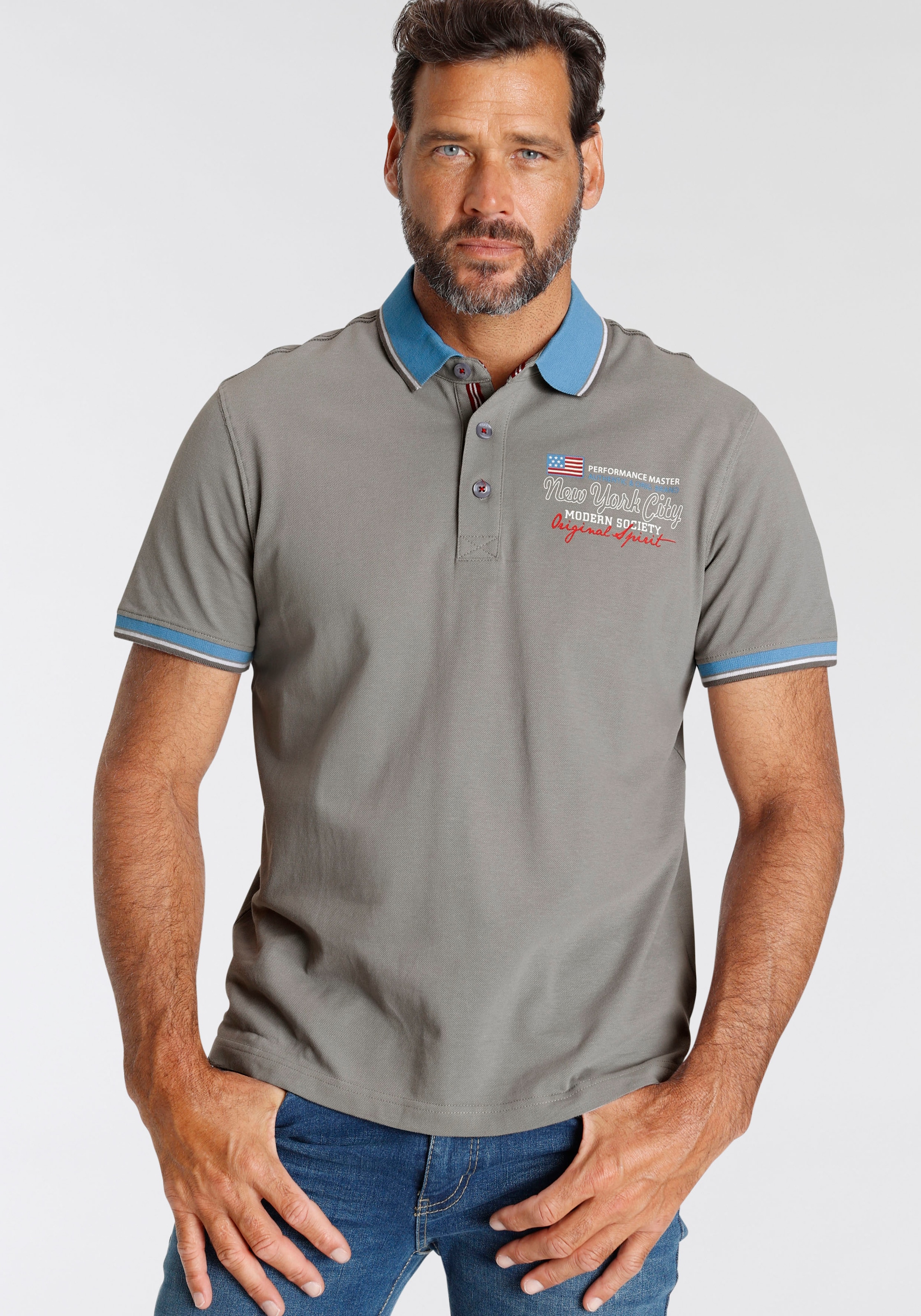 Man's World Poloshirt, mit kleinem Brustprint