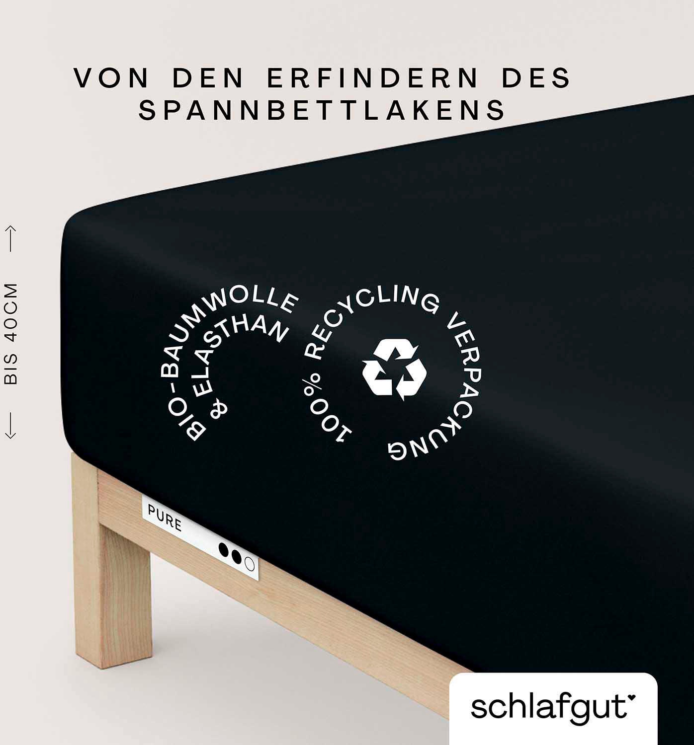 Schlafgut Spannbettlaken "PURE BOXSPRING Bio-Baumwolle mit Elasthan, 170 g/ günstig online kaufen