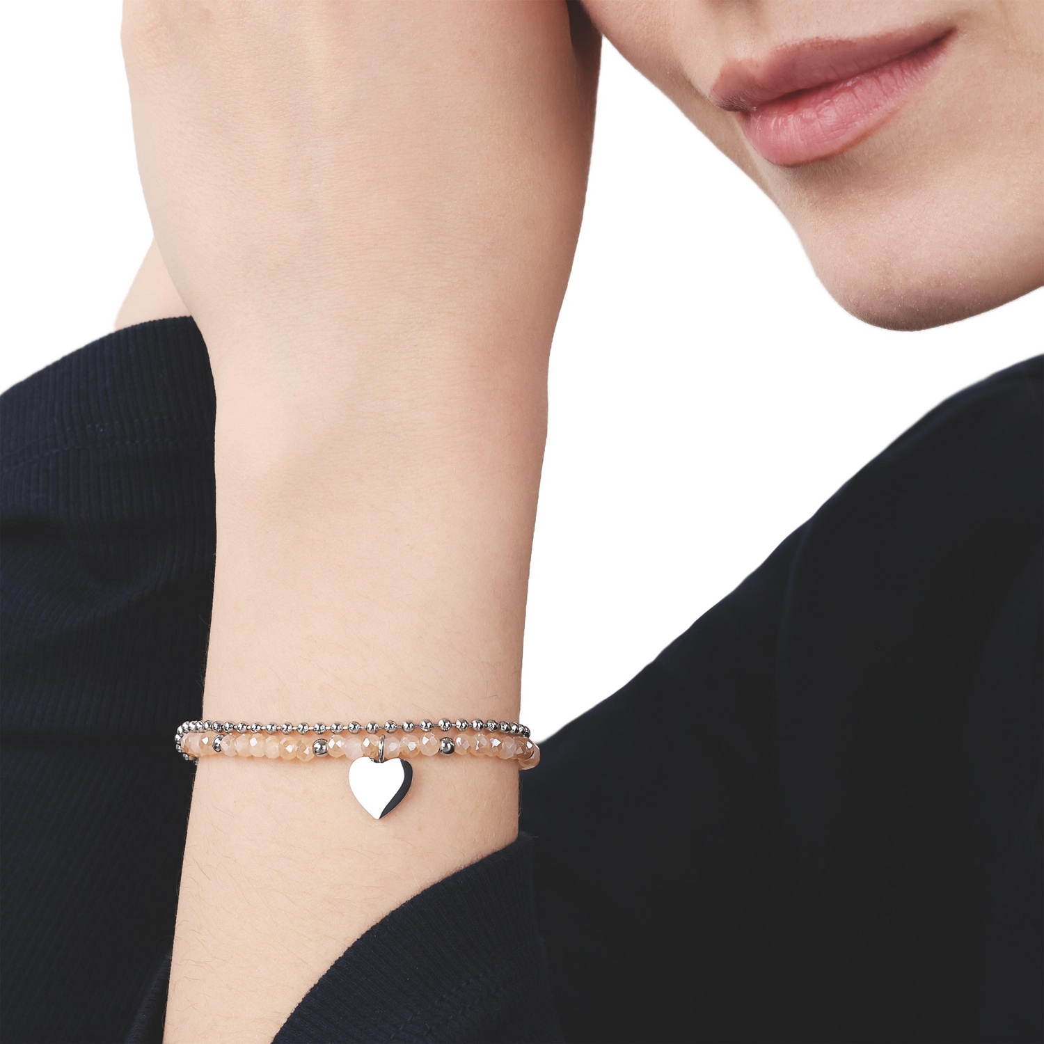 TOM TAILOR Armband »Schmuck Geschenk Edelstahl Herz« mit Glassteine