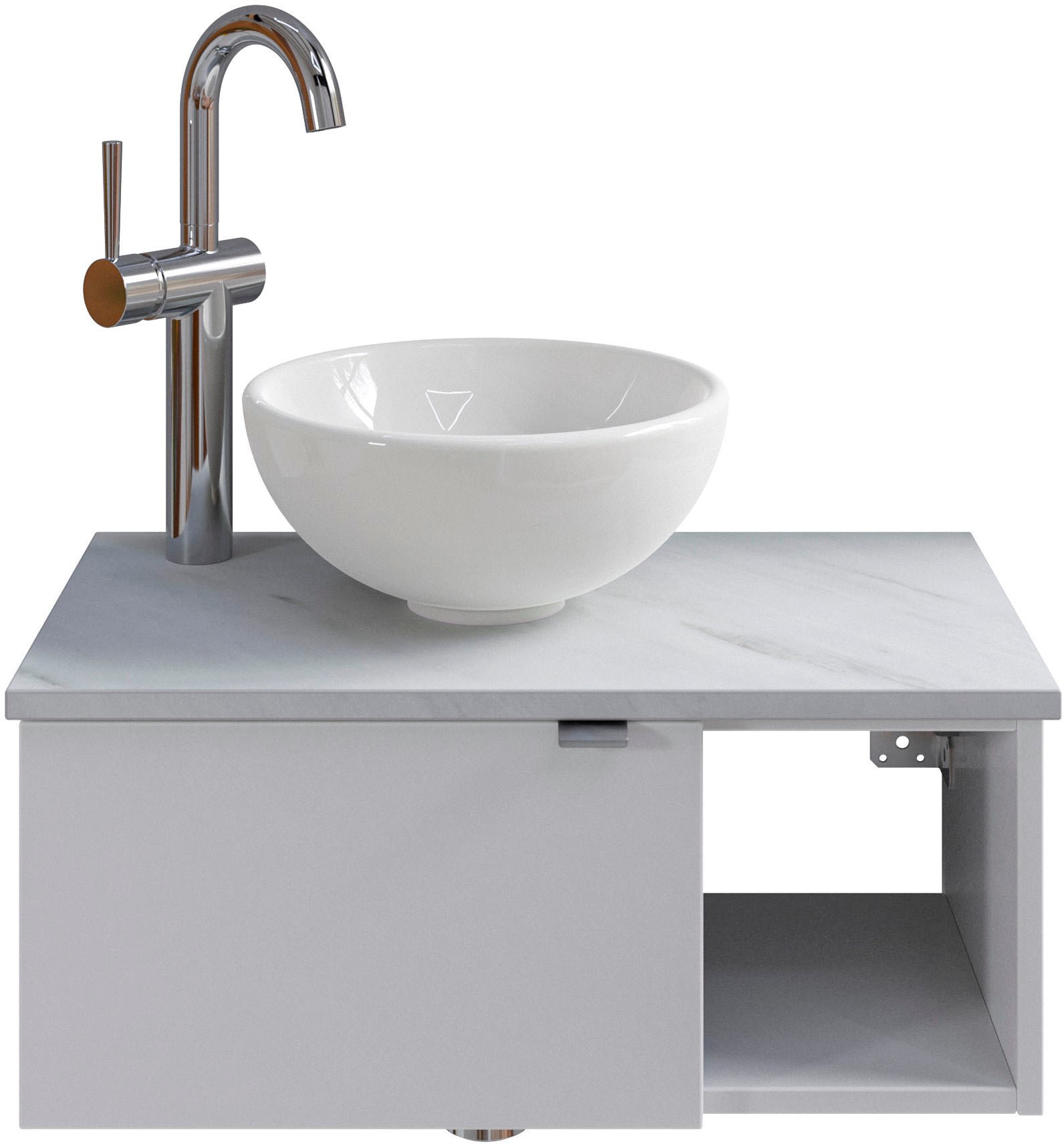Saphir Badmöbel-Set »Serie 6915«, (4 St.), Gäste-Bad, 70 cm breit, mit LED-Spiegel, offenem Fach und 1 Tür