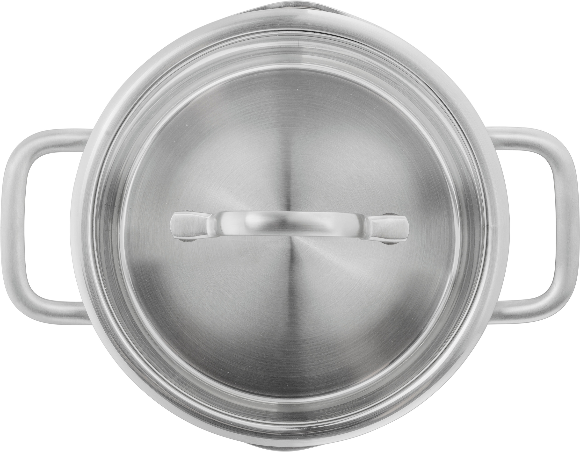 Zwilling Topf-Set »TrueFlow«, Edelstahl, (Set, 3 tlg.), 18/10 Edelstahl, integrierte Siebfunktion, Induktion, 3-tlg.