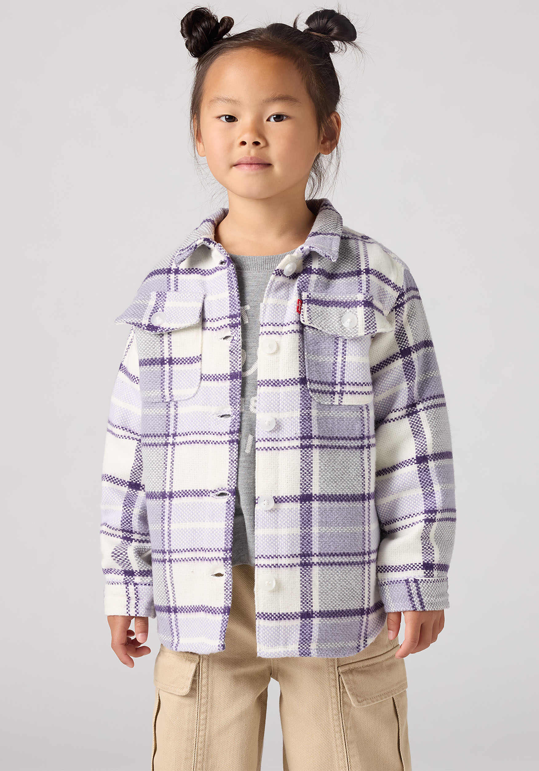 Thumbnail - Levis Kids Hemdjacke "LVG OVERSIZED PLAID SHACKET" for Girls, Fleece