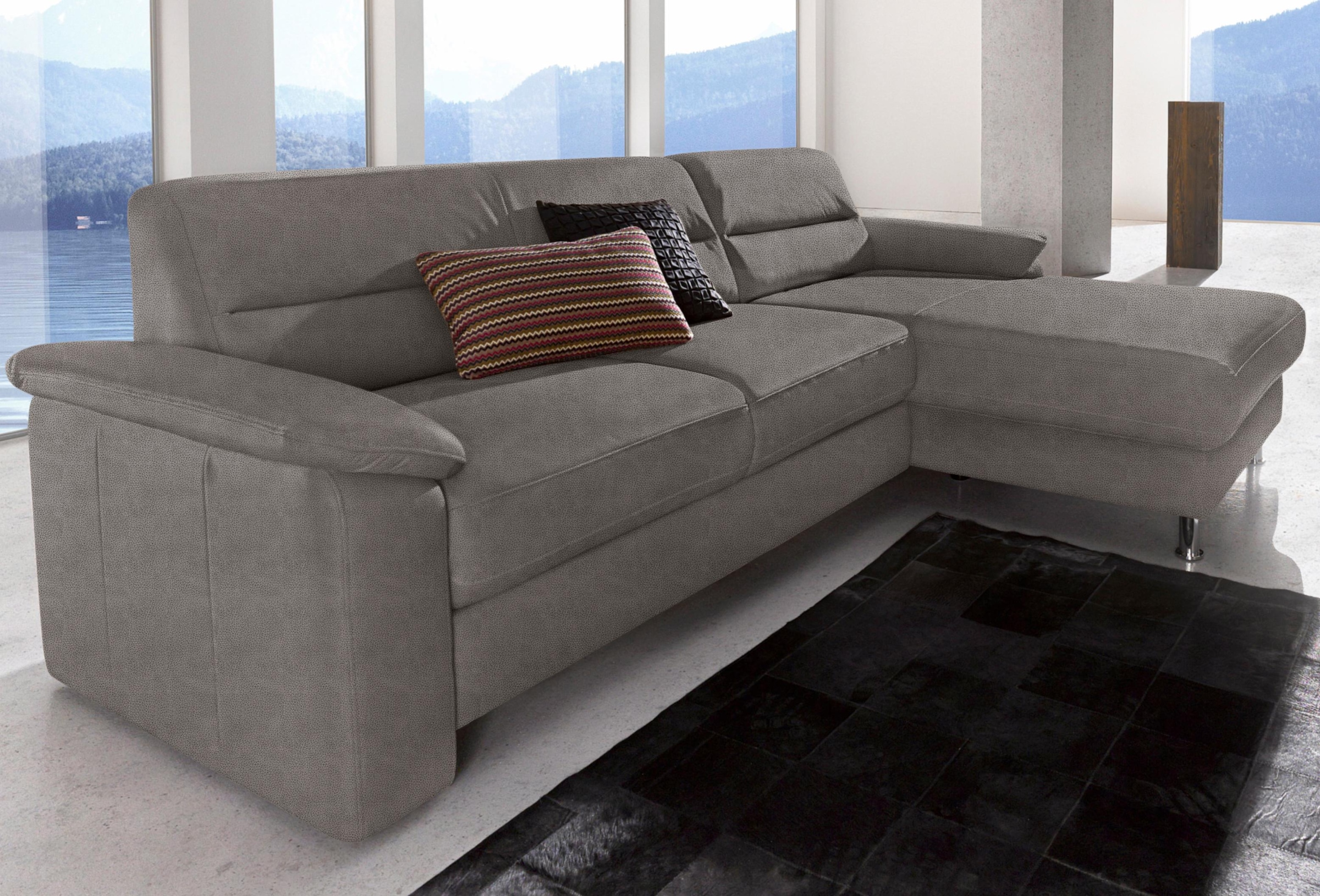 sit&more Ecksofa »Ascara L-Form«, inklusive Boxspring/Federkern-Polsterung, wahlweise mit Bettfunktion