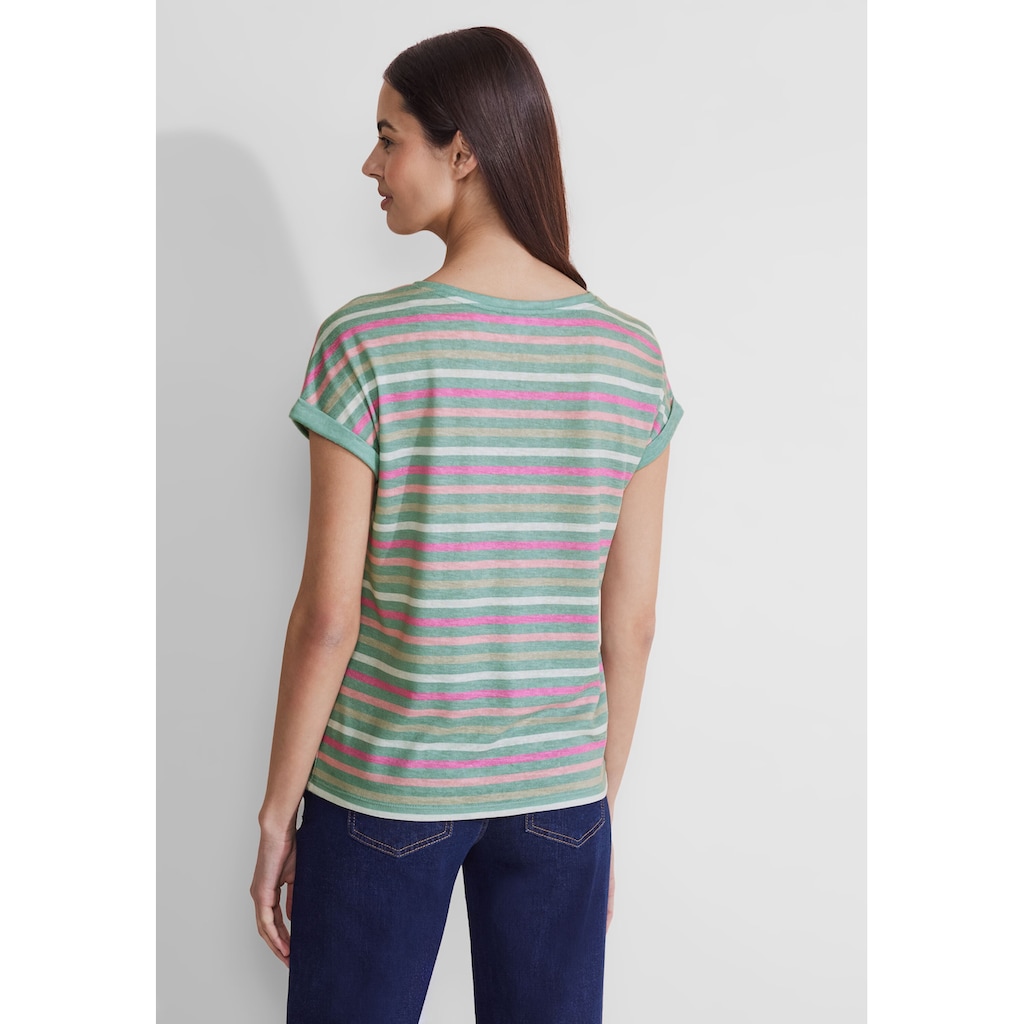STREET ONE Shirttop, mit mehrfarbigem Streifen-Muster