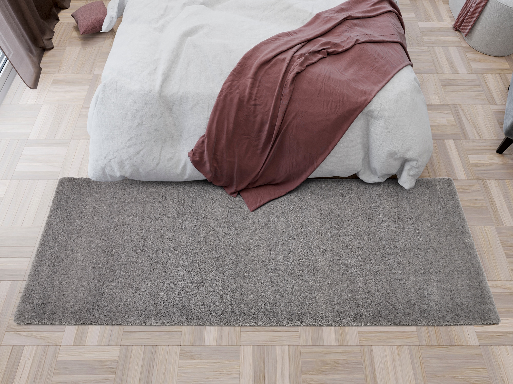 Hochflor-Teppich OCI DIE TEPPICHMARKE "Soft Dream, auch als Läufer erhältlich", grau, B:80cm H:30mm L:200cm, Kunstfaser, Teppiche, weich durch Microfaser, Shaggy, Langflor, Wohnzimmer